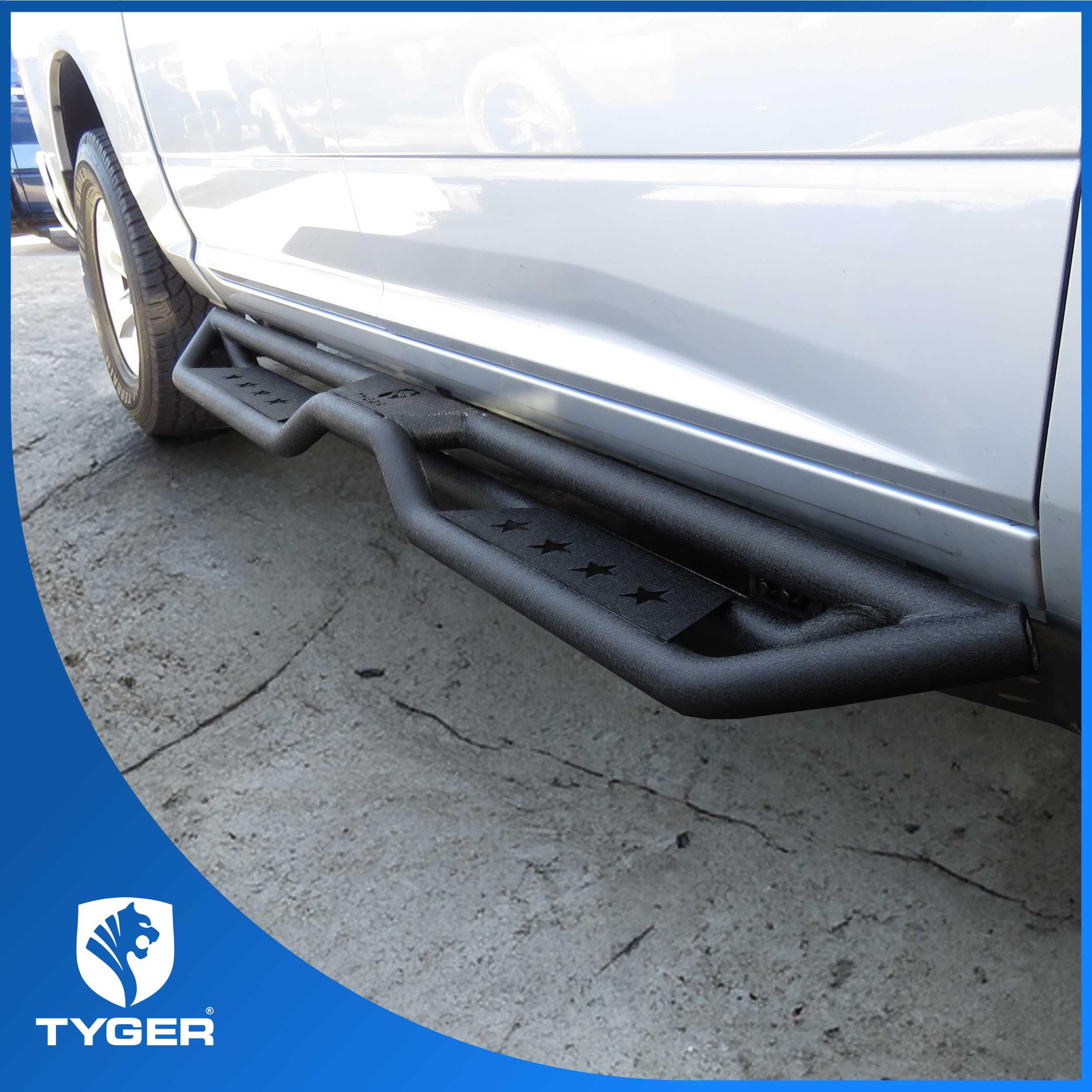 Tyger Auto Running Boards Star Strider Compatible with 2009-2018 Dodge Ram 1500; 2010-2026 2500 3500; 2019-2024 Classic | Crew Cab | TG-SR2D74948 | Side Step Rails Nerf Bars