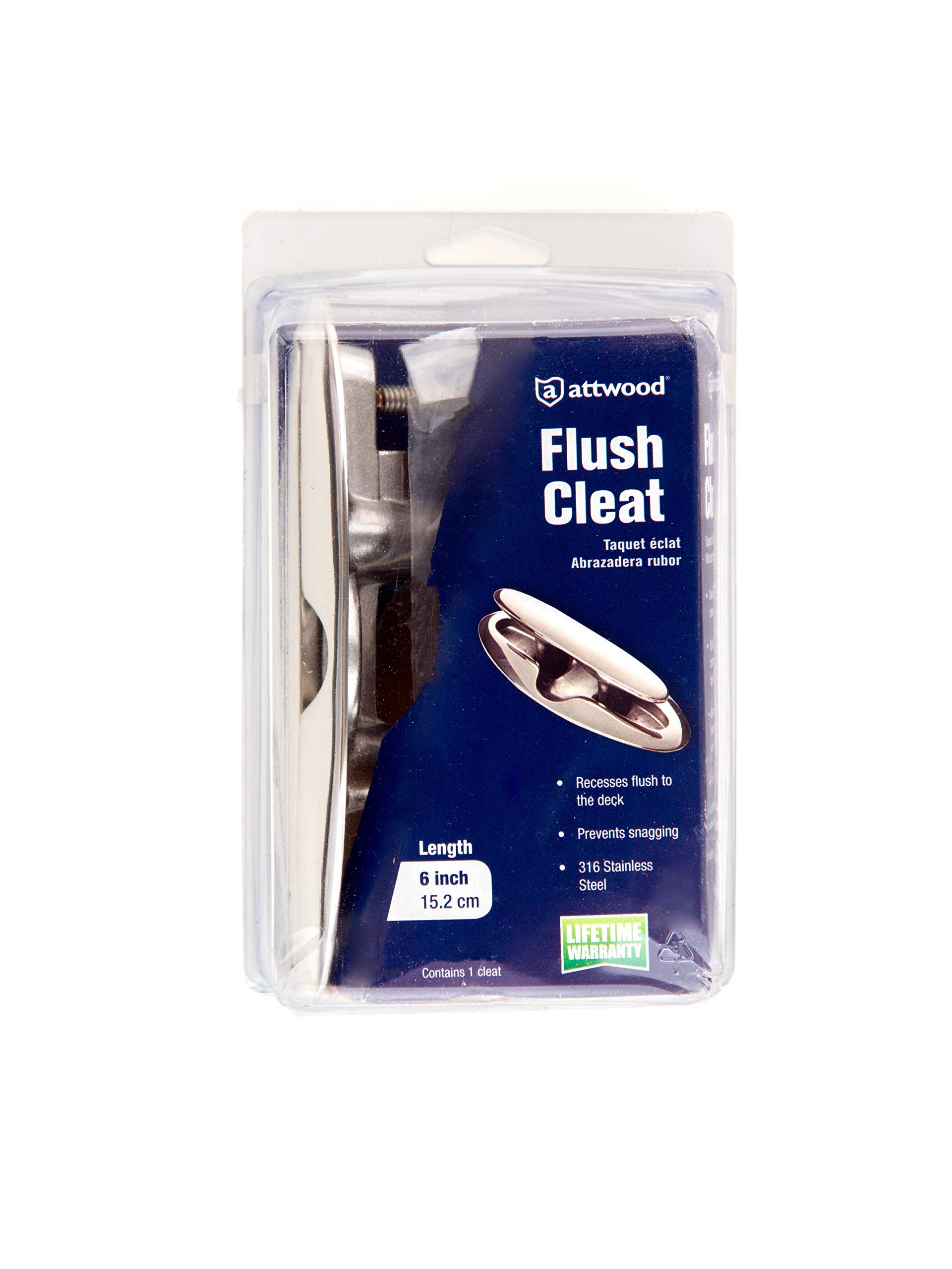 Attwood Retractable 66516-1 Low-Profile Stainless Steel Marine Boat 7-Inch Neat Cleat (66516-7)