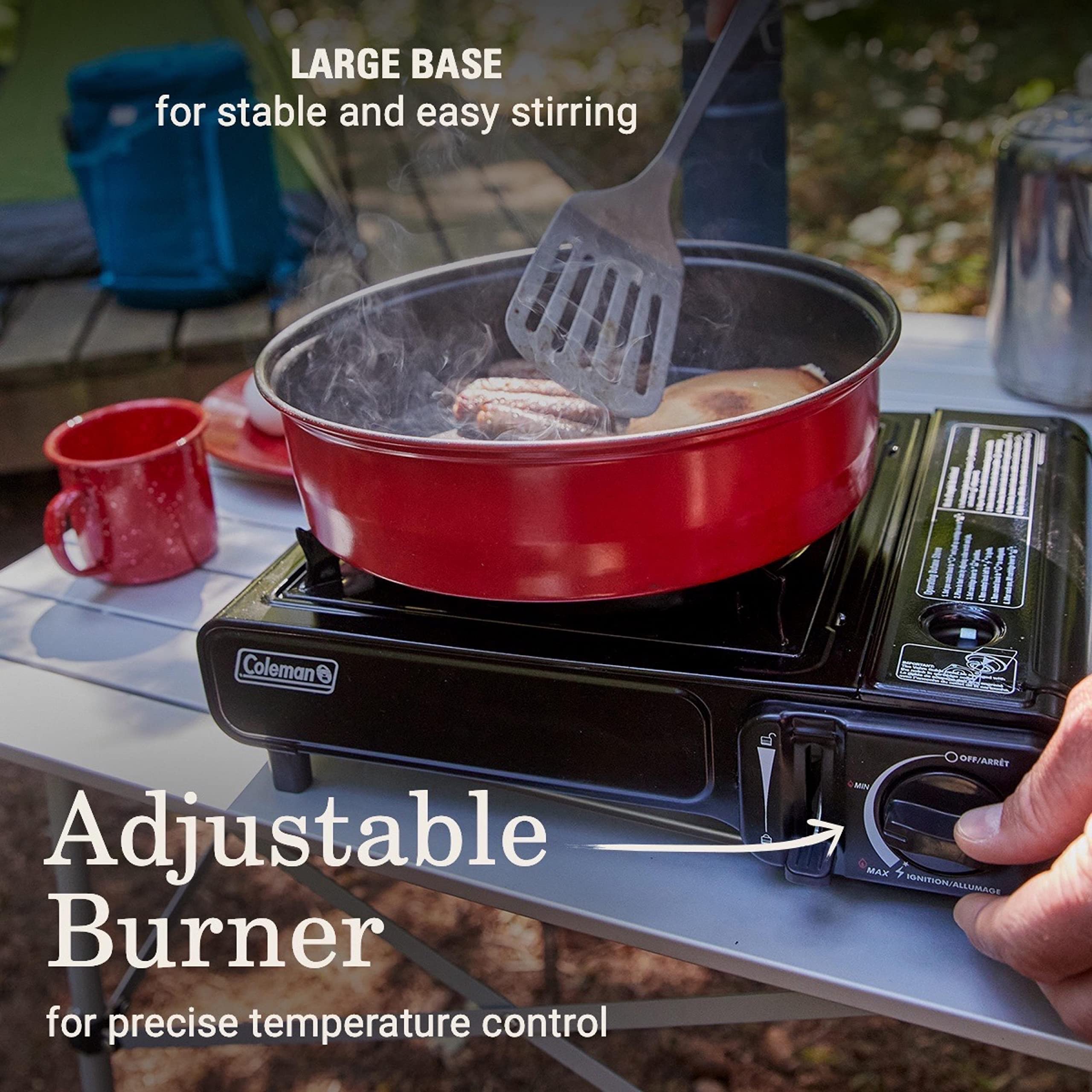 Coleman 1-Burner Classic Butane Stove, Portable Camping Cooktop with Carry Case & InstaStart Ignition, Adjustable Burner with 7650 BTUs of Power for Camping, Grilling, Tailgating, & More