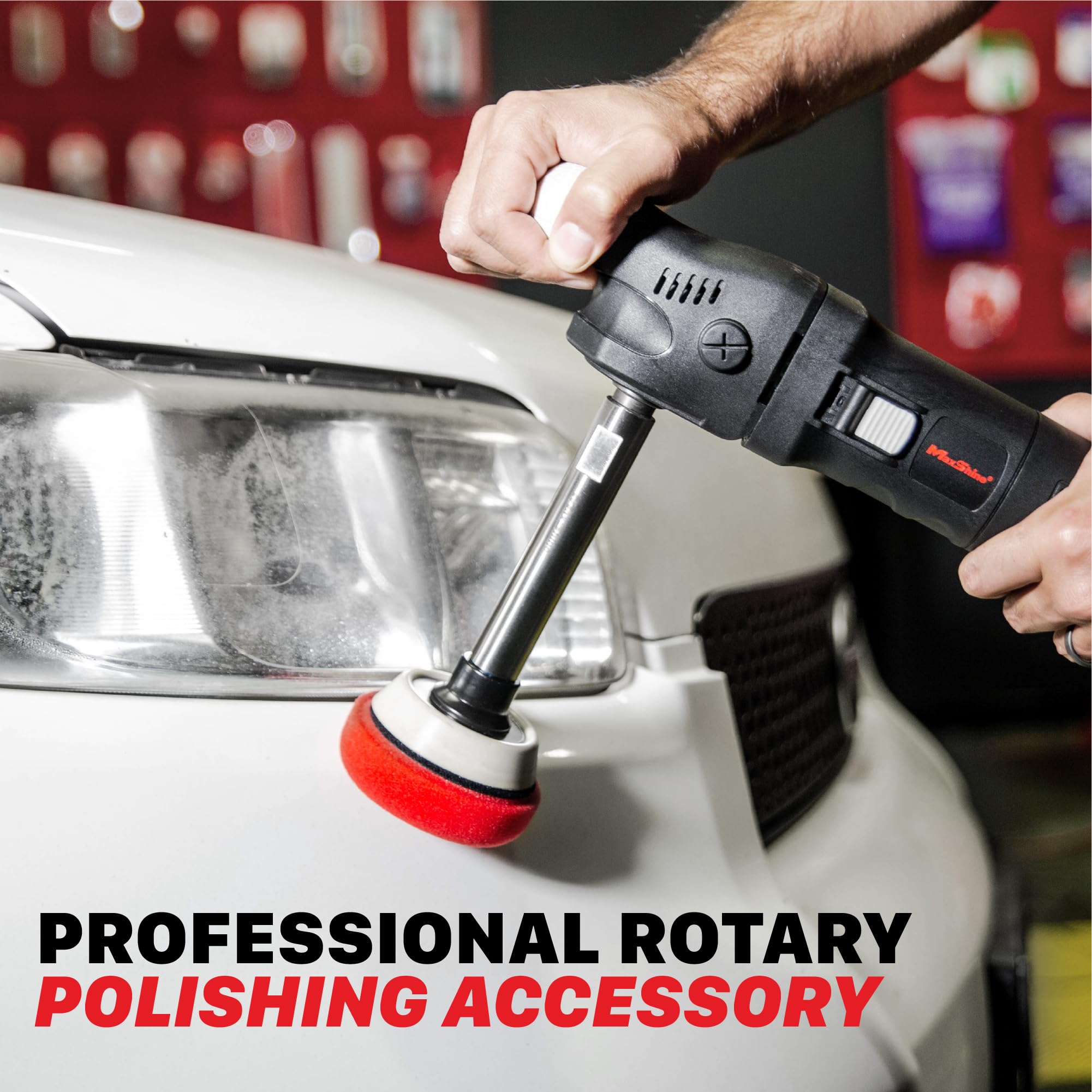 Maxshine Stainless Steel Universal Rotary Extension Shaft Set - 2in, 3in, 5in, Fits 5/8” Backing Plate - 3 Pieces Rotary Polisher Extender for Car Polishing & Angle Grinder -Rotary Polisher Accessory