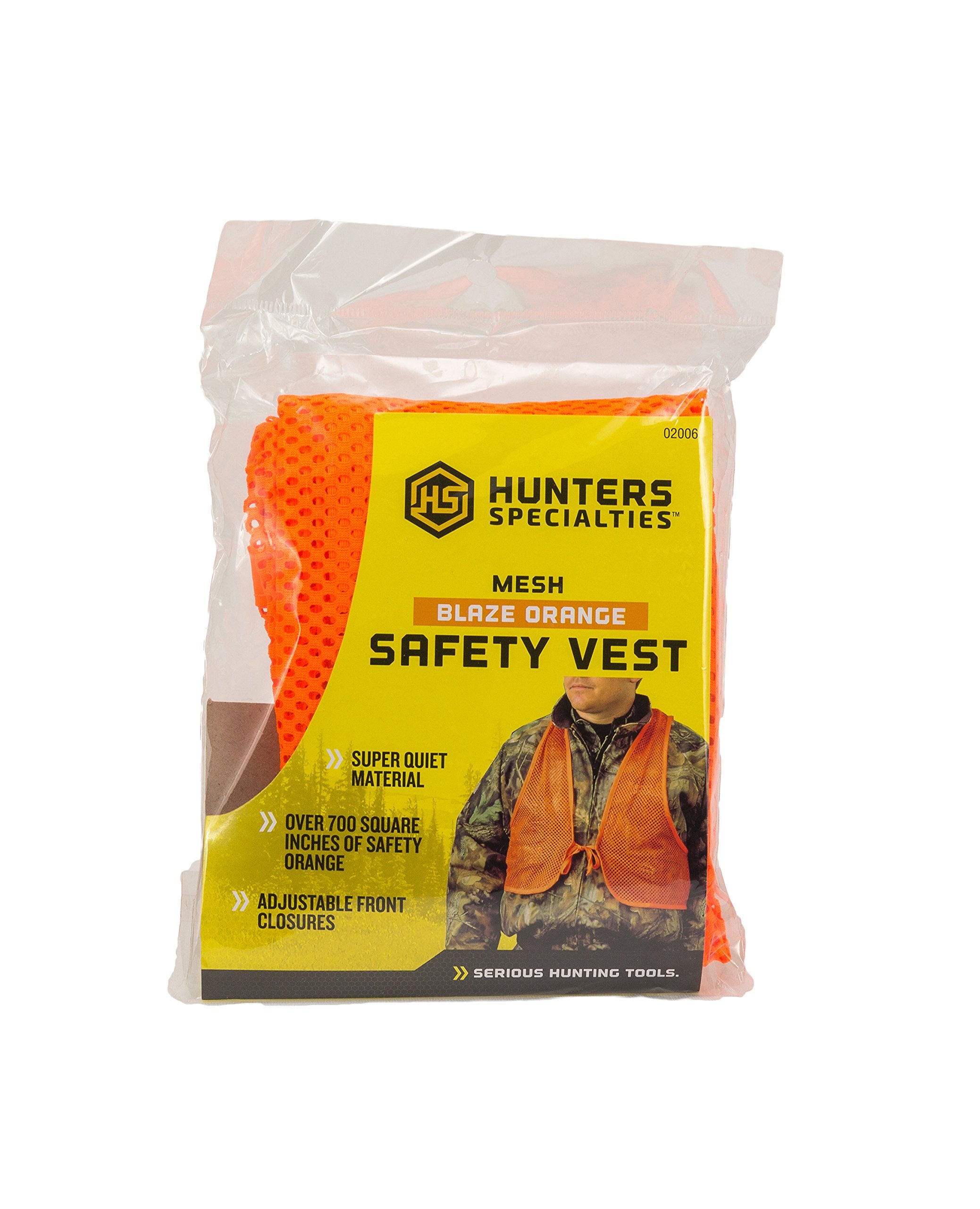 Hunters Specialties Mesh Adult Safety Vest - Blaze Orange High Visibility Breathable Vest for Hunting, One Size Fit All