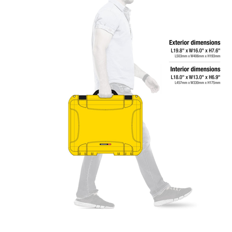 Waterproof Nanuk 930 Hard Case with Padded Dividers - Yellow