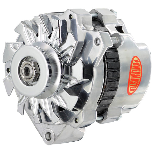 Alt GM CS130 Powermaster Polish 140A 1V Pulley Offset Right MTG Side BAT Post 1-Wire or OE Hookup