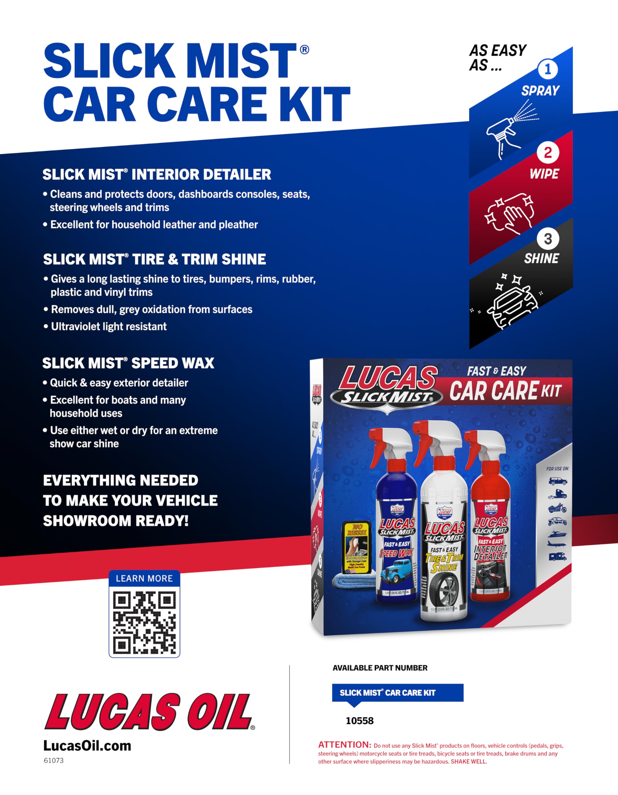 Slick Mist Lucas Oil 10558 Detailing Car Care Kit