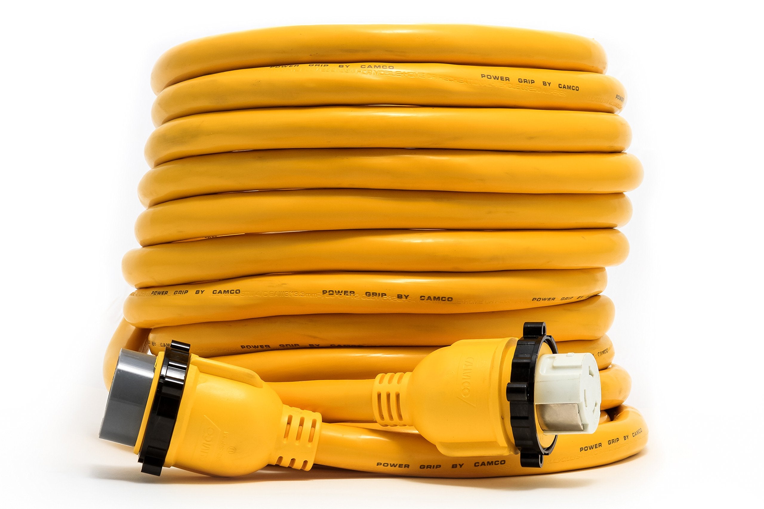 50-Foot Camco PowerGrip Marine/Boat Extension Cord with 50 Amp Locking Adapters | Allows for Easy Boat Connection to Distant Power Outlets (55623)