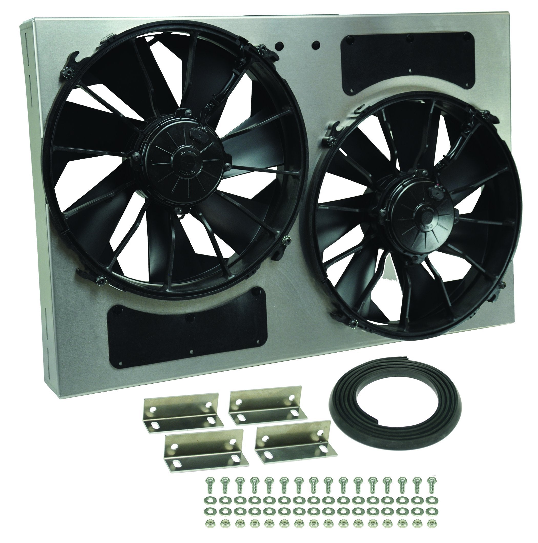 High Output Derale Performance 16826 Gray/Black Dual Radiator Fan