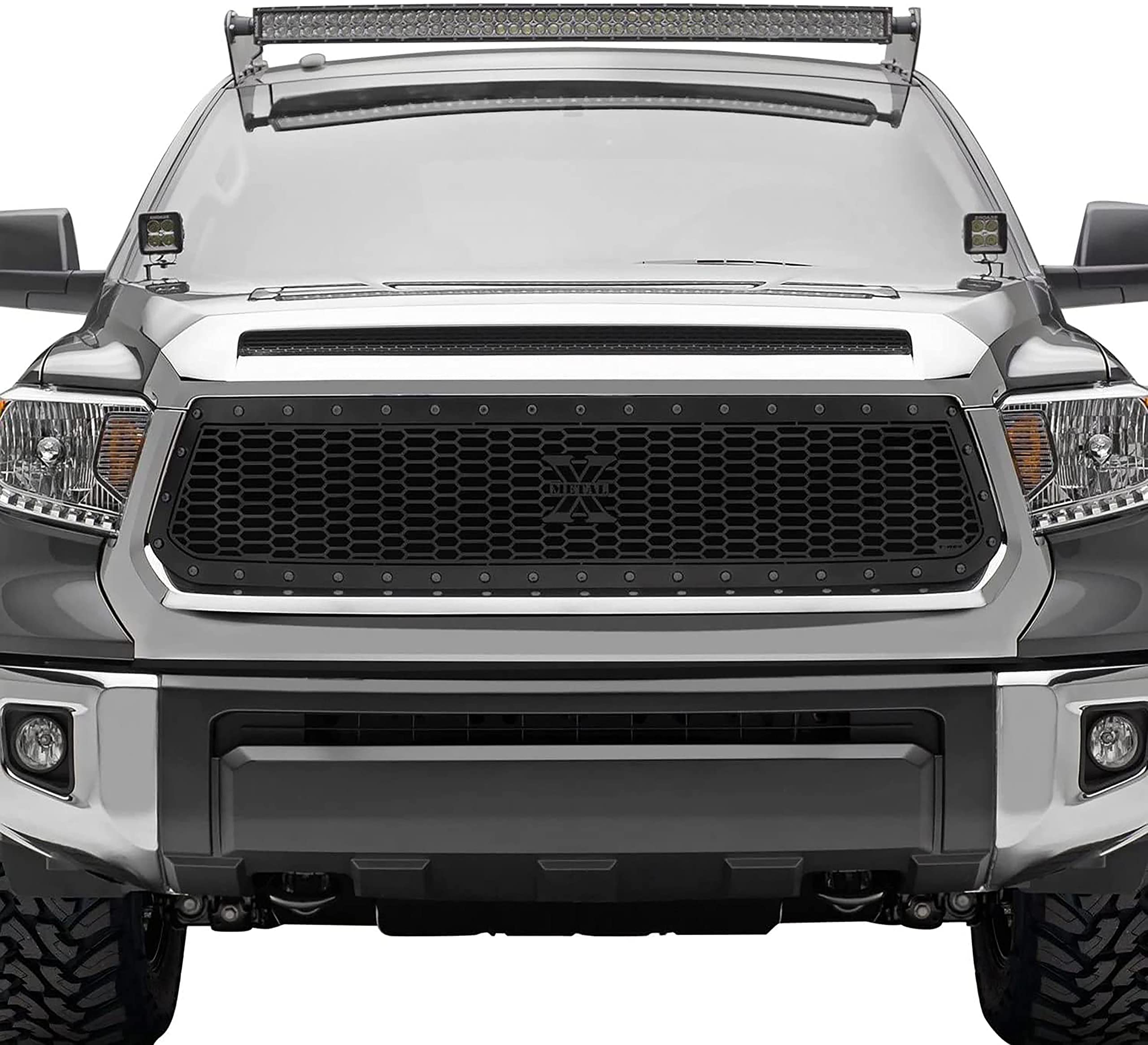 Stealth Laser X Grille, 2014-2017 Tundra, Black, 1 Pc, Replacement, Black Studs - PN #7719641-BR