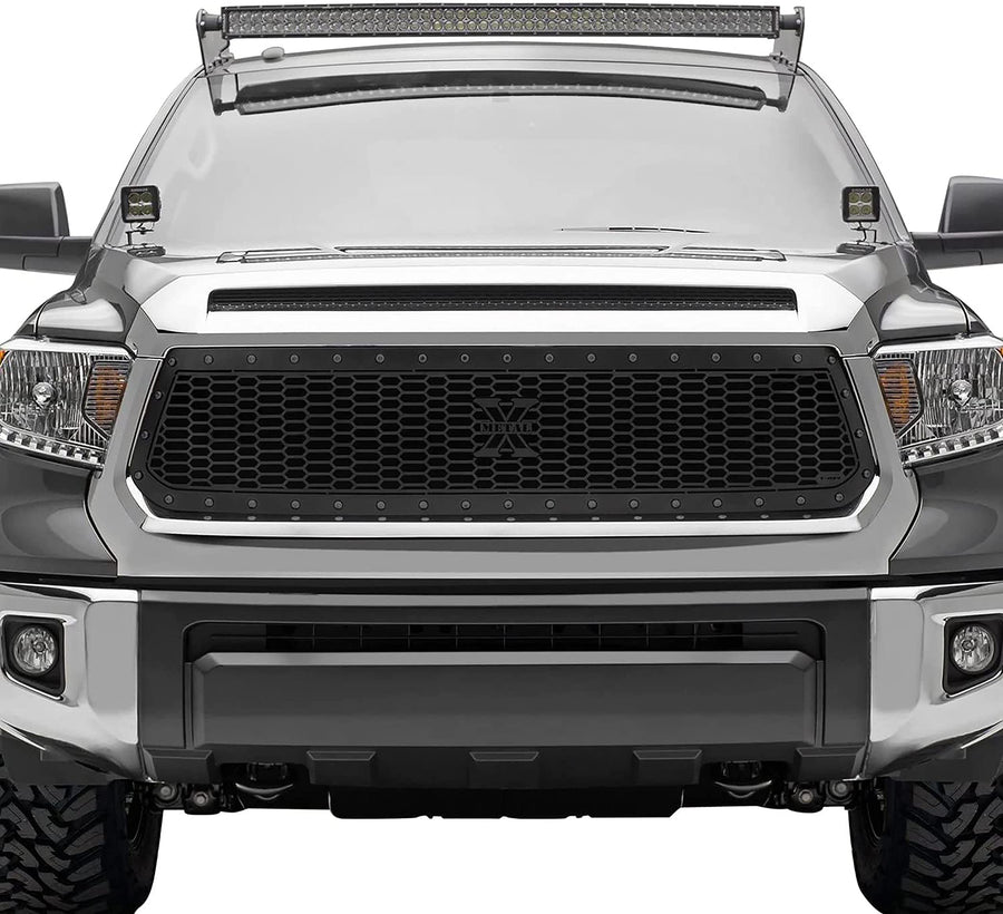 Stealth Laser X Grille, 2014-2017 Tundra, Black, 1 Pc, Replacement, Black Studs - PN #7719641-BR