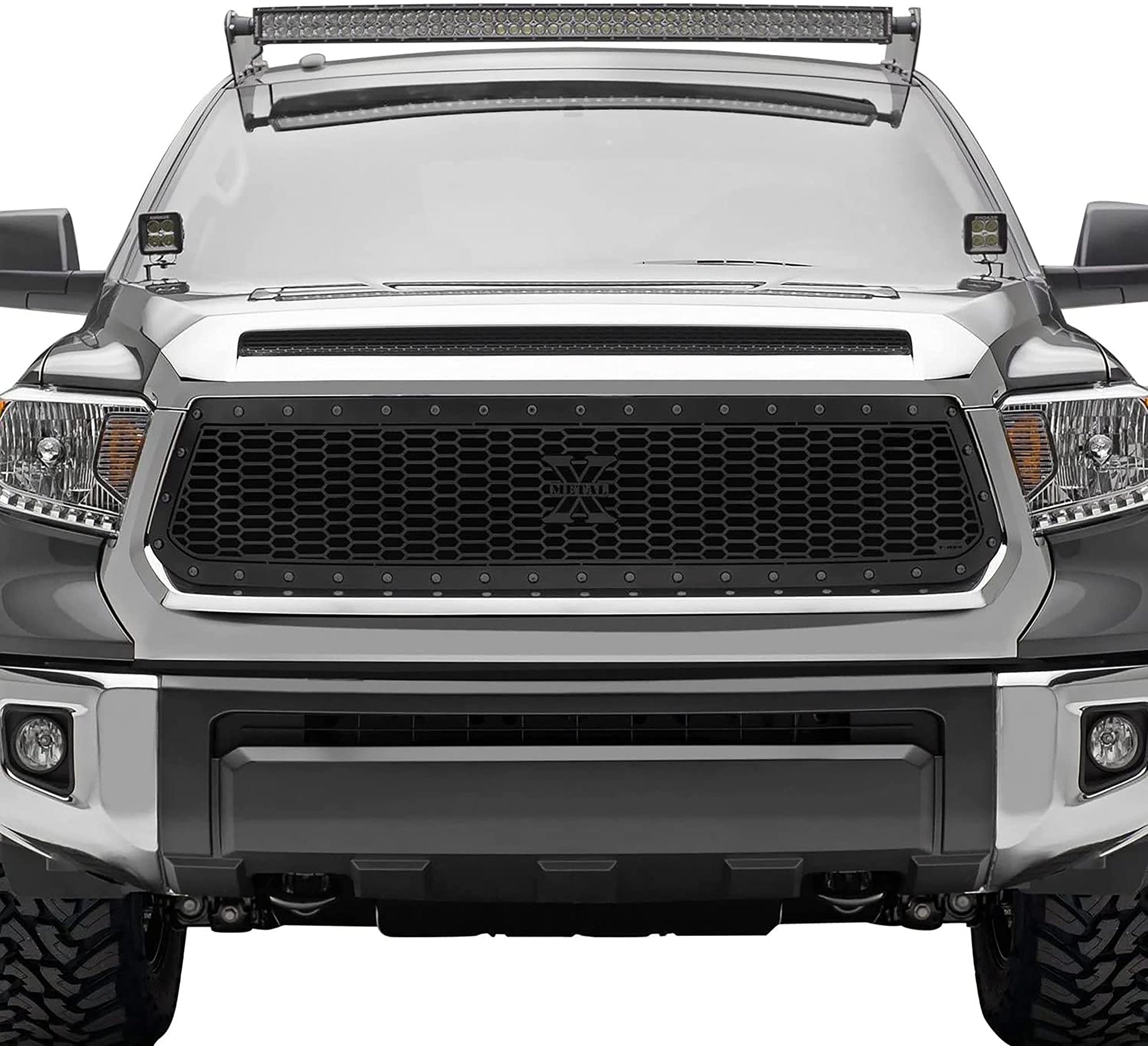Stealth Laser X Grille, 2014-2017 Tundra, Black, 1 Pc, Replacement, Black Studs - PN #7719641-BR