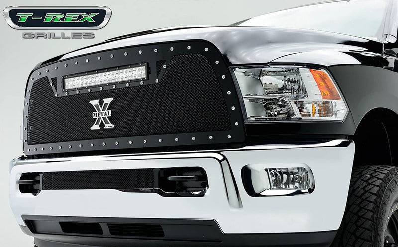 Torch Grille, 2010-2012 Ram 2500, 3500 Black, 1 Pc, Replacement, Chrome Studs with (1) 20" LED - PN #6314531