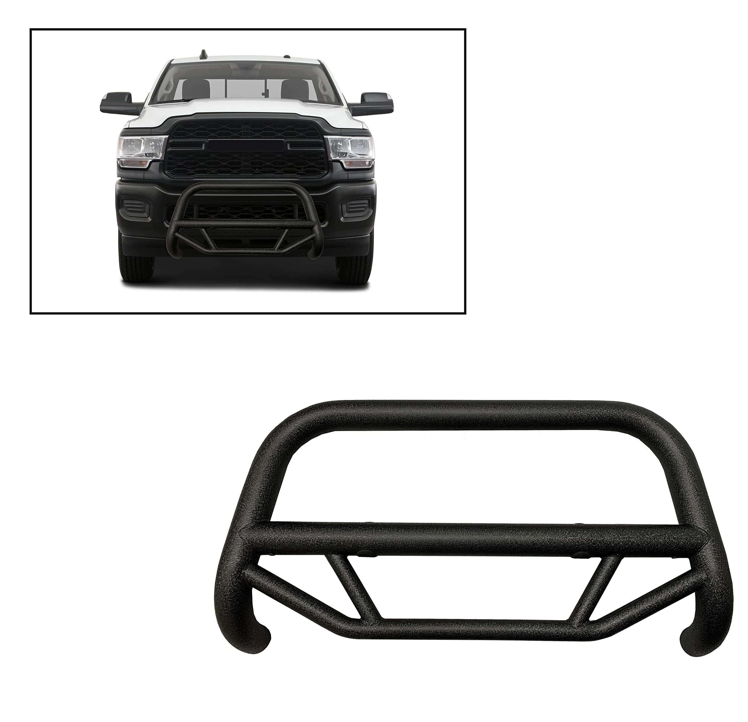 Max T Bull Bar Black Horse Textured Black Compatible with 2019-2025 Ram 2500|2019-2025 Ram 3500(excludes Power Wagon)-MBT-MR1903