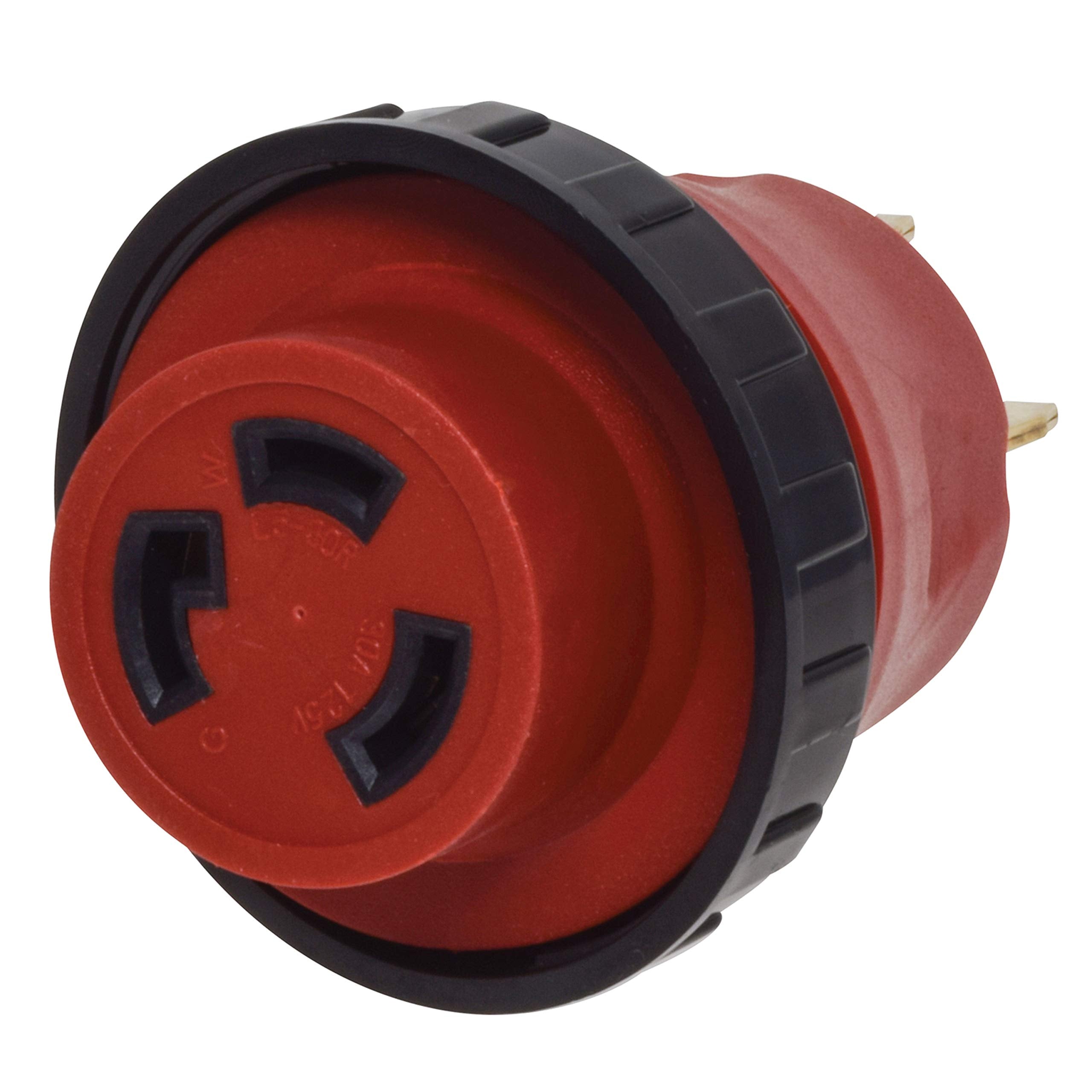 Valterra A10-5030DAVP Detachable Mighty Cord Adapter Plug - 50AM to 30AF, Red (Carded)