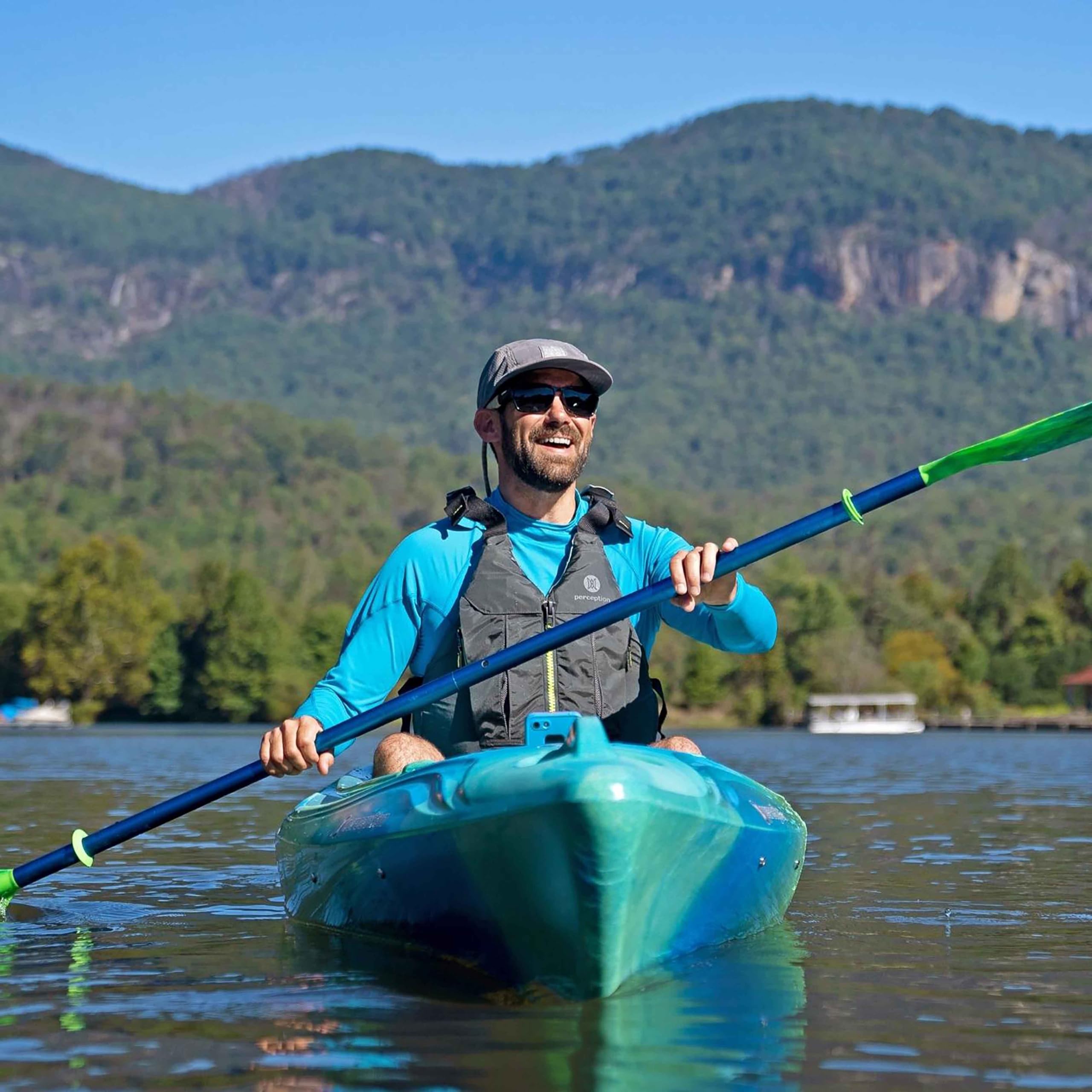 Joyride 10 Perception - Sit Inside Kayak for Adults and Kids - Recreational Multi-Water Kayak with Selfie Slot - 10 ft - Mystic