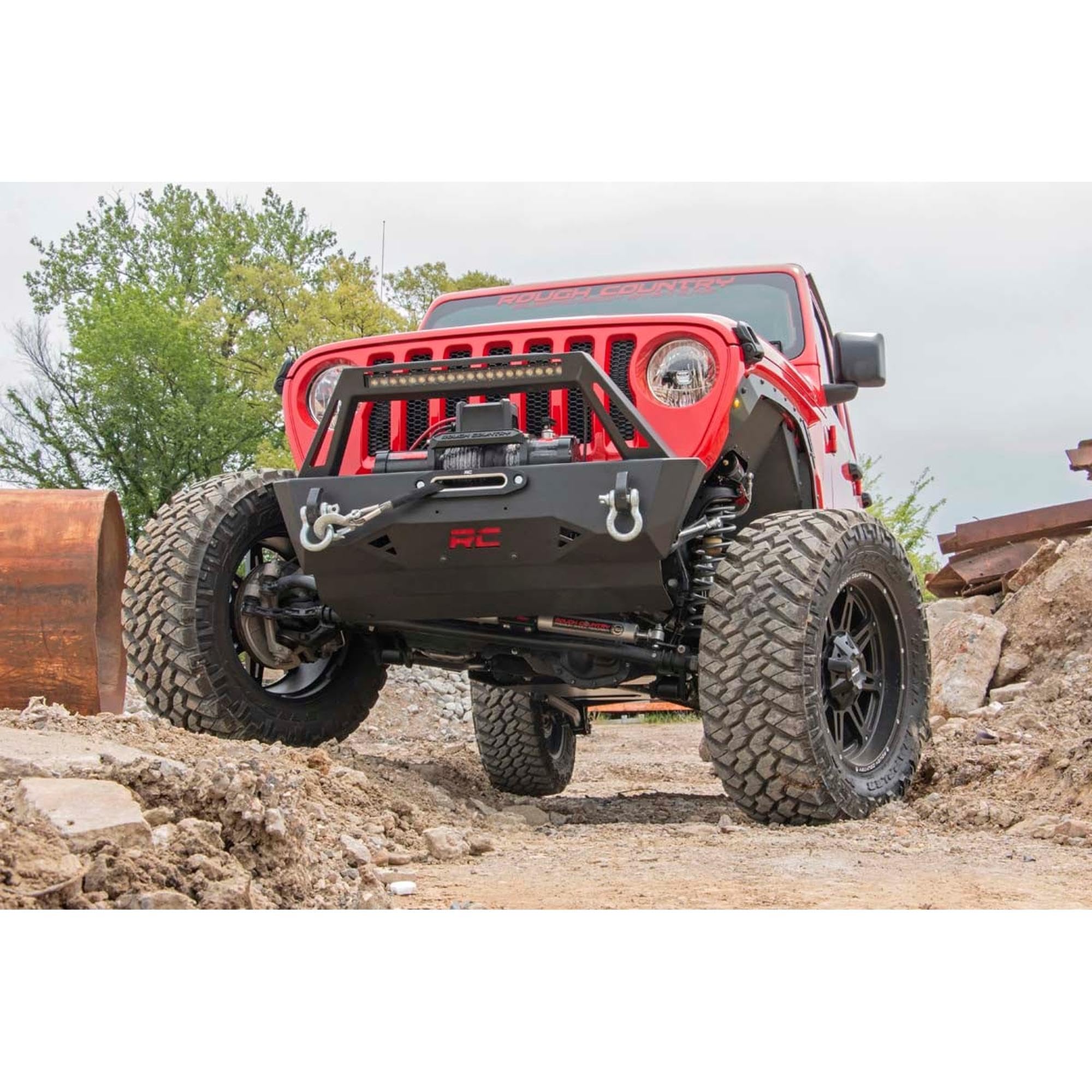 3.5 Inch Rough Country Lift Kit with Premium N3 Shocks for Jeep Wrangler Unlimited 4-Door (2024) - Includes Adjustable Lower Control Arms, Front Driveshaft, Springs
