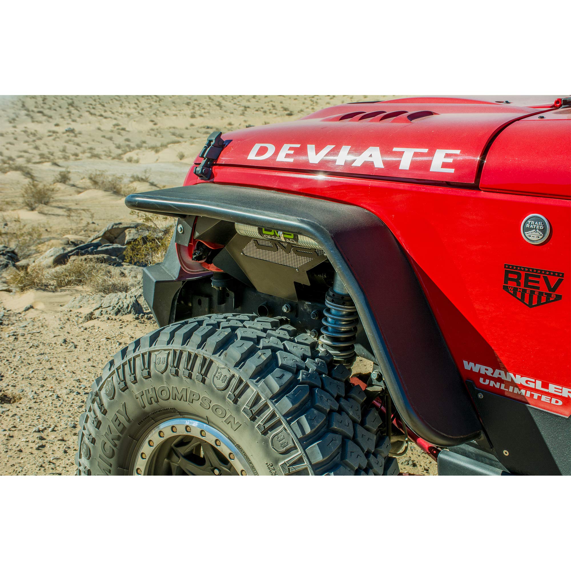 Fender Flare Set DV8 Offroad | fits 2007-2018 Jeep Wrangler JK | Steel Construction | Flat Top Design | Tubular Edge | Complete Set of 4