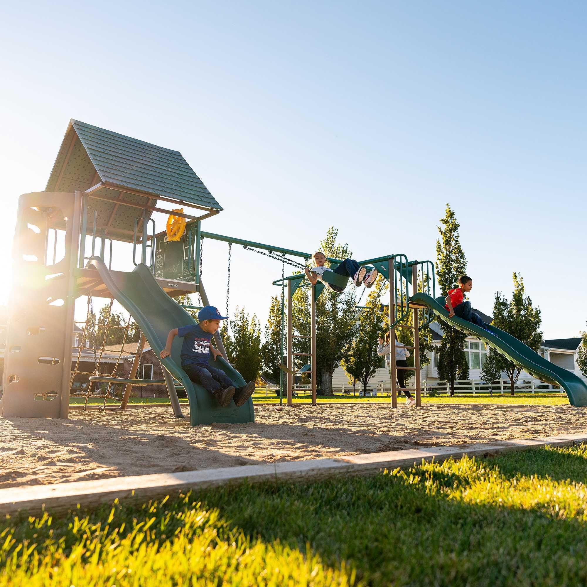 Big Stuff Lifetime Deluxe Swing Set Playset, Earthtone