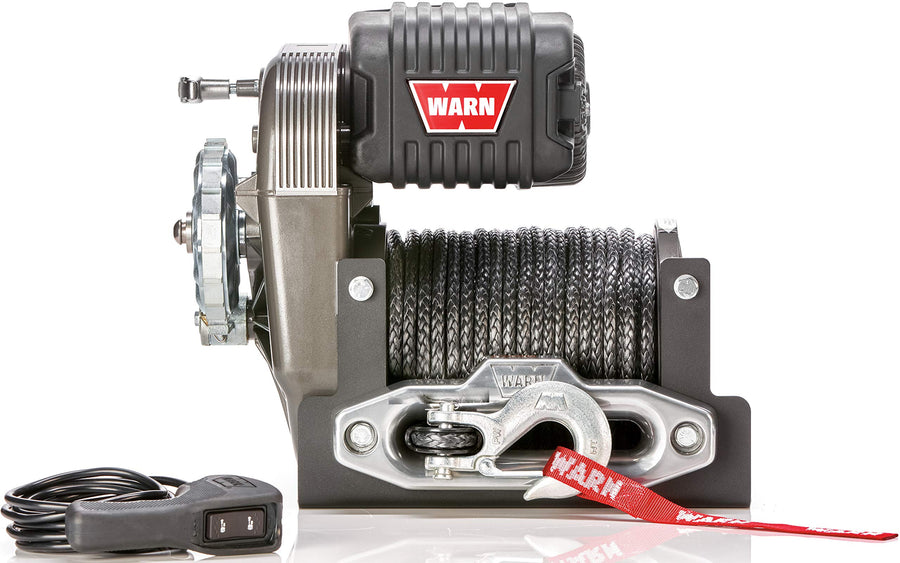 M8274-S WARN 106175 Winch with Spydura Synthetic Cable Rope: 3/8" Diameter x 150' Length, 5 Ton (10,000 lb) Pulling Capacity, Gray