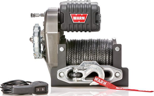 M8274-S WARN 106175 Winch with Spydura Synthetic Cable Rope: 3/8" Diameter x 150' Length, 5 Ton (10,000 lb) Pulling Capacity, Gray