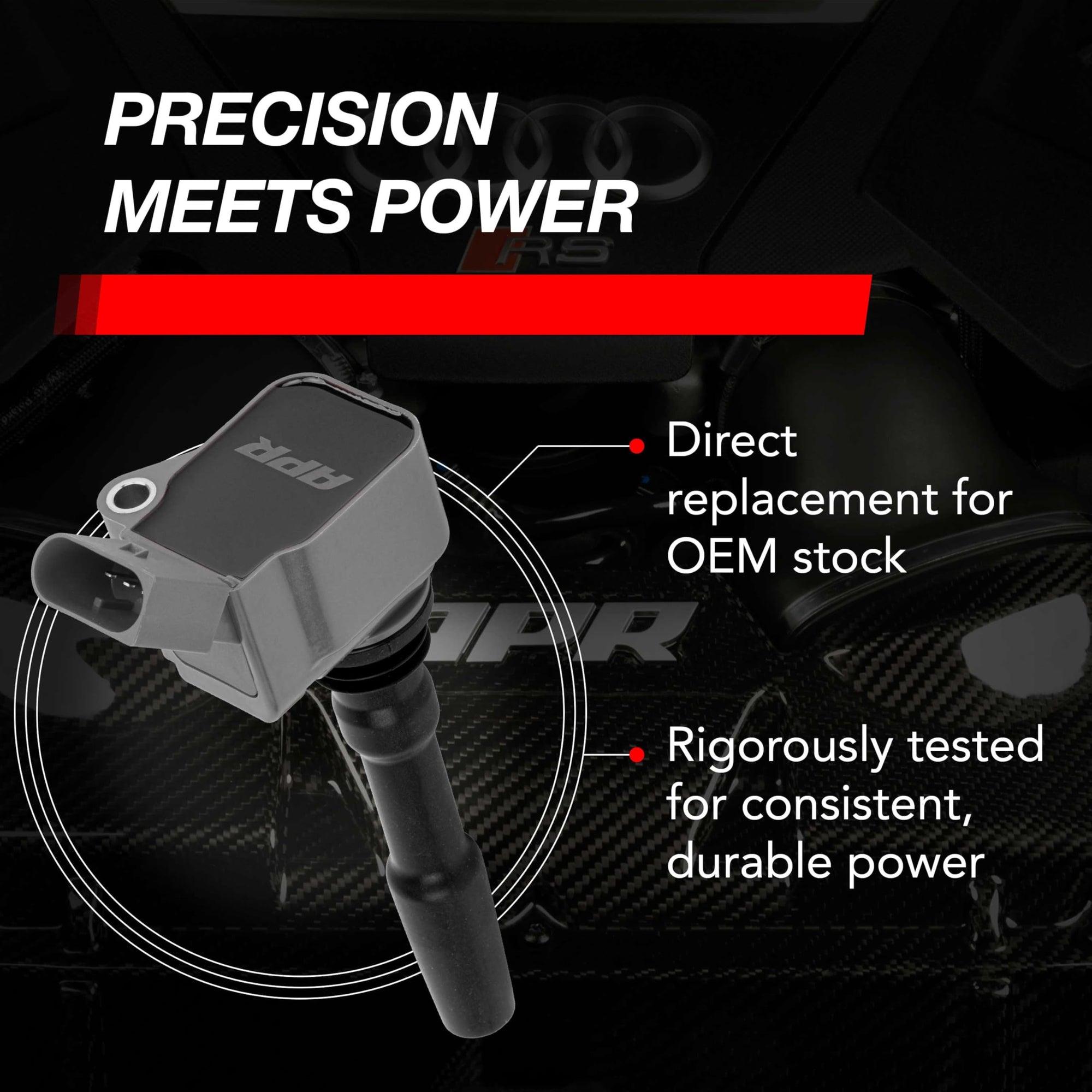MS100203 APR Ignition Coil (Grey) Fits A Wide Range of VW Volkswagon, Audi, Lamborghini, Porsche, and Bentley Vehicles - Direct Replacement for OEM Stock Parts - 1 Pack