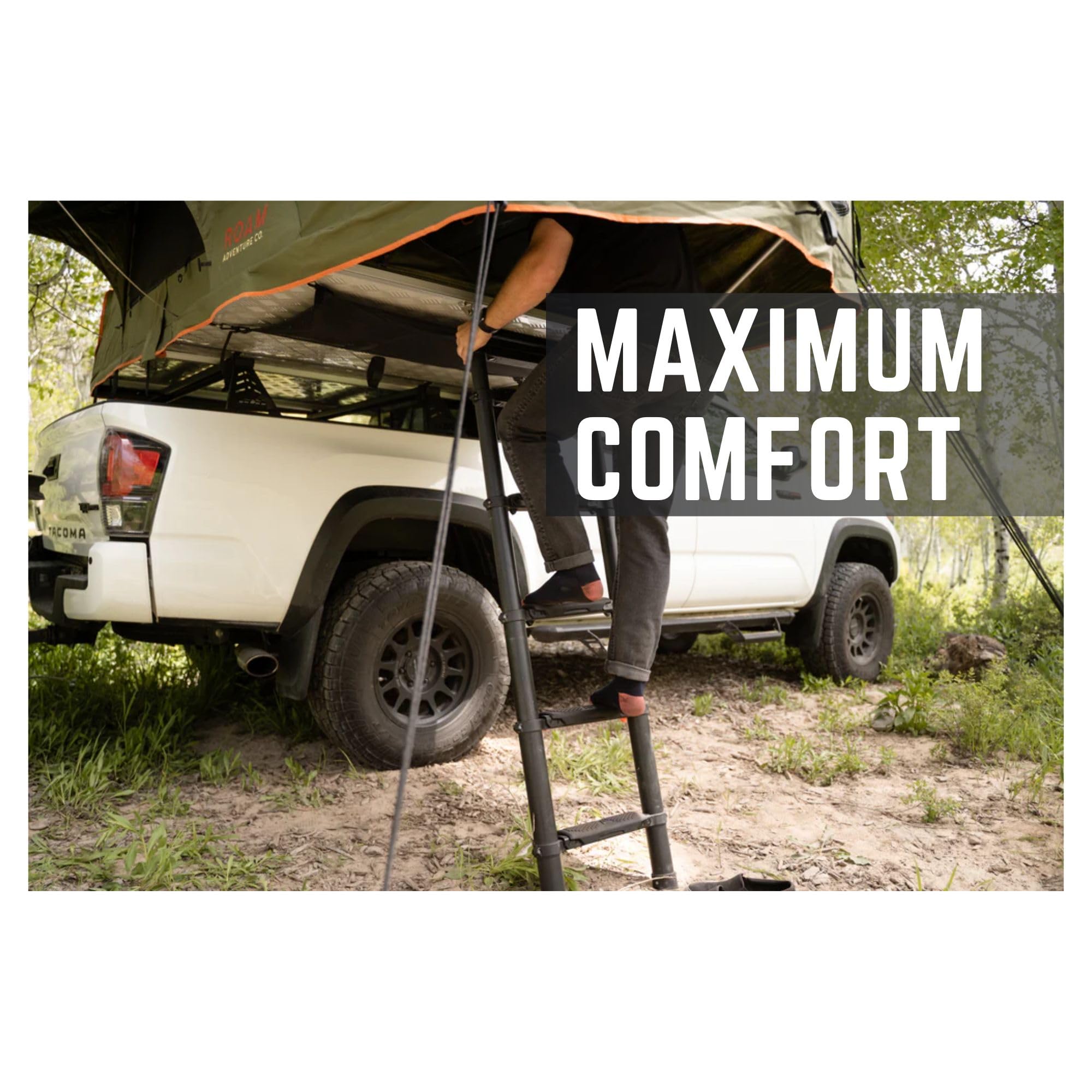 Ladder ROAM Soft Steps - Durable Stainless Steel Hardware, Molded Rubber Step for Maximized Comfort, Secure Attachment with Metal Mounting Strap, Step Ladder - Easy Install - Molded EPDM Rubber (1PC)