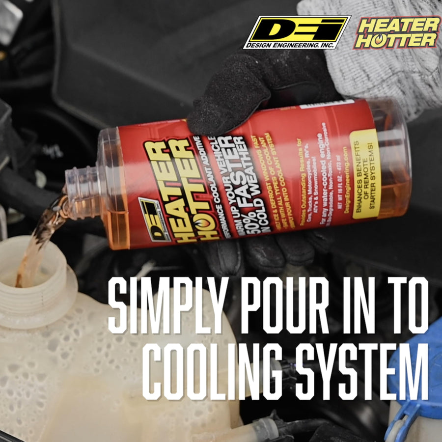 Design Engineering Heater Hotter | Performance Radiator Additive to Accelerate Heat Transfer, Warms Your Car 50% Faster in Winter, 16 oz.