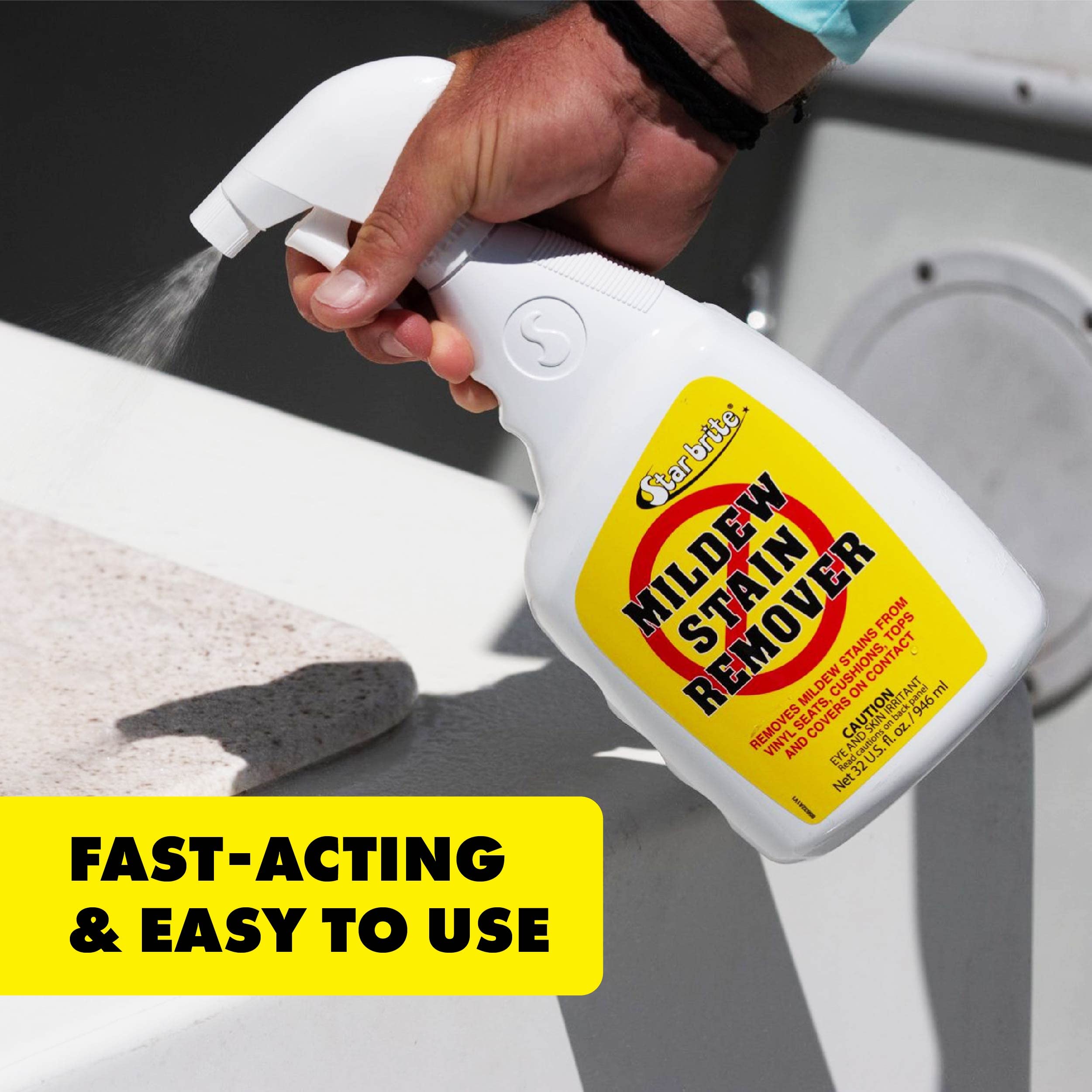 Mold Stain & Mildew Stain Remover STAR BRITE – Lifts Dirt & Removes Mildew Stains on Contact - 32 OZ (085632)