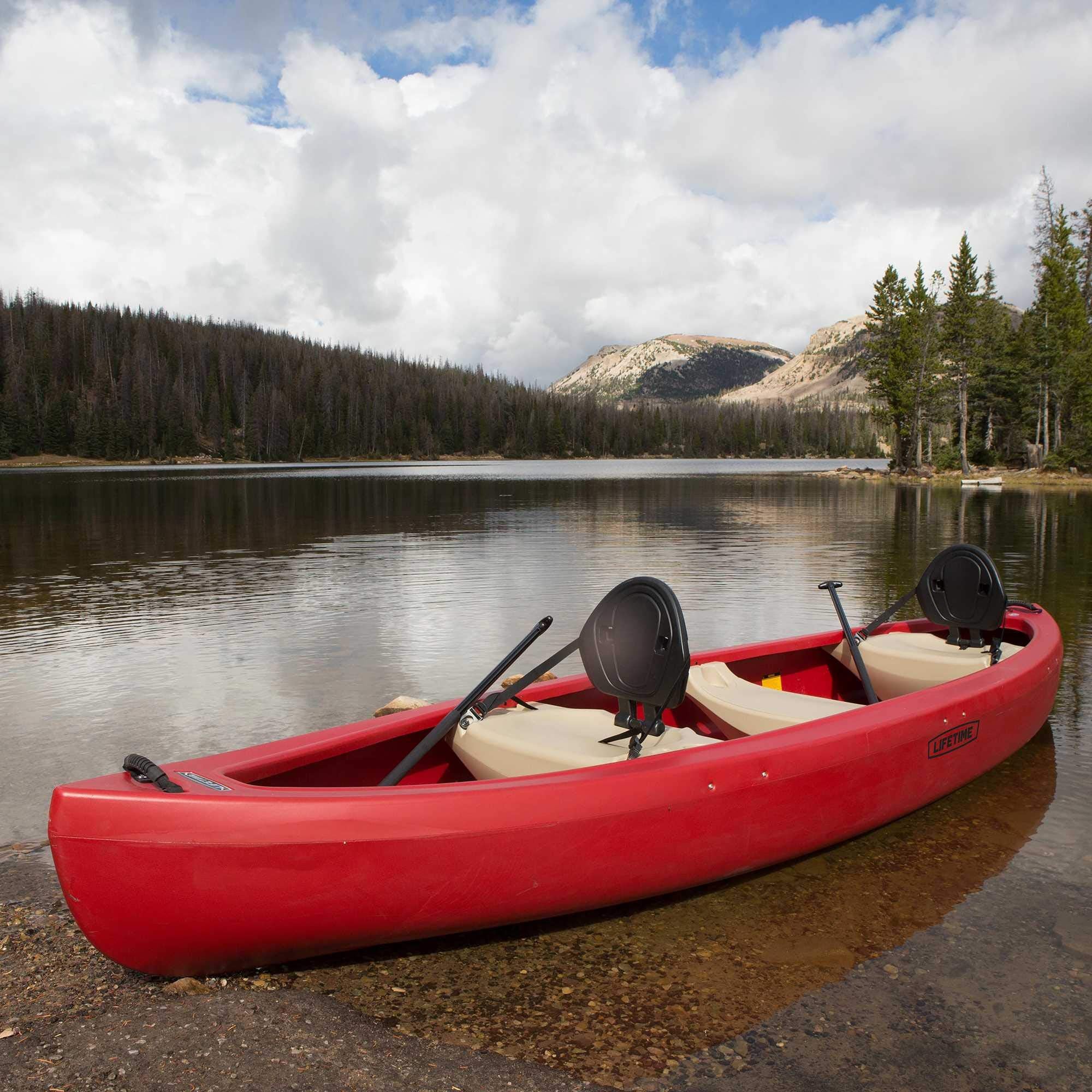 Kodiak Lifetime Canoe with 2 Paddles, Red, 13'