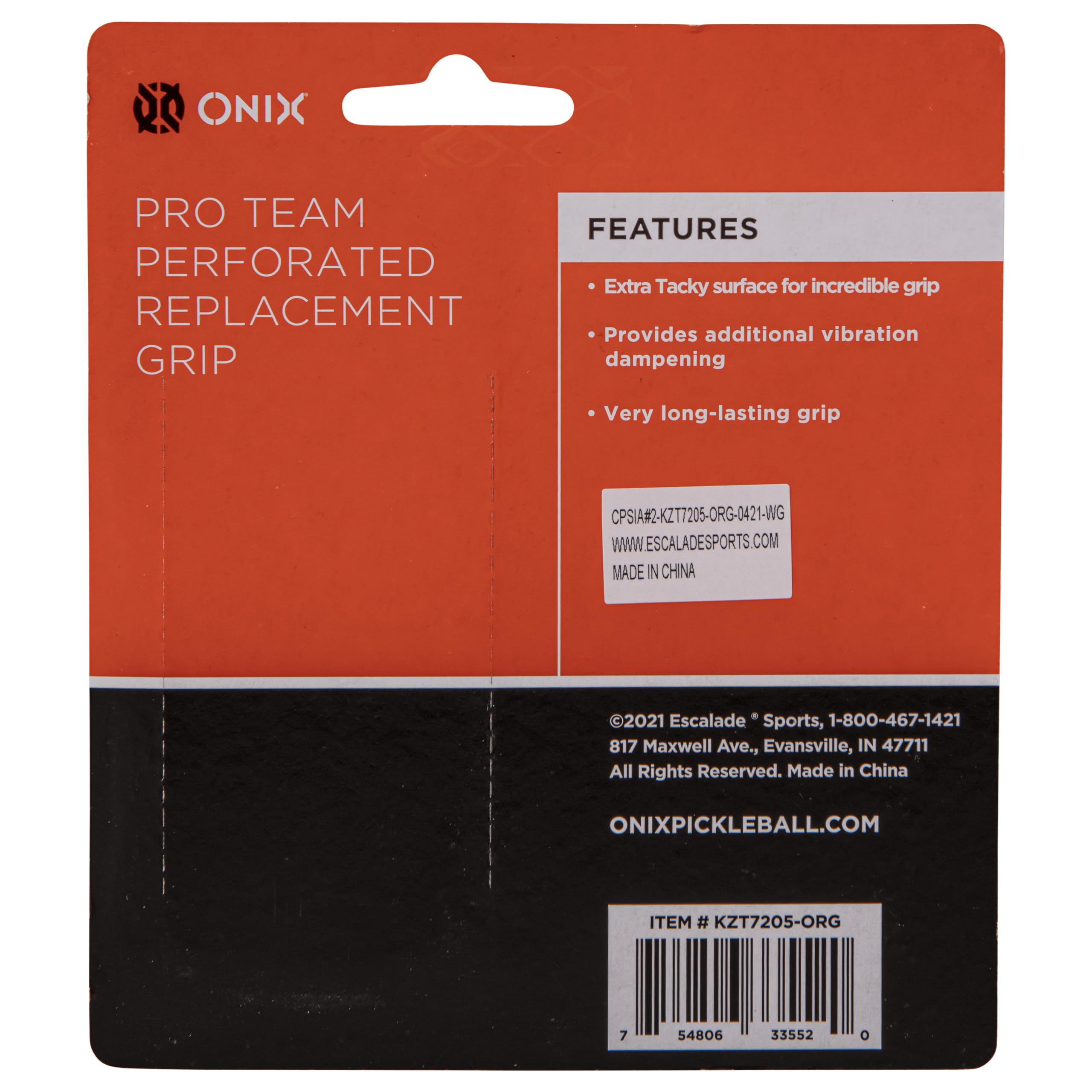 Onix Pro Team Pickleball Perforated Replacement Grip — Black/Orange