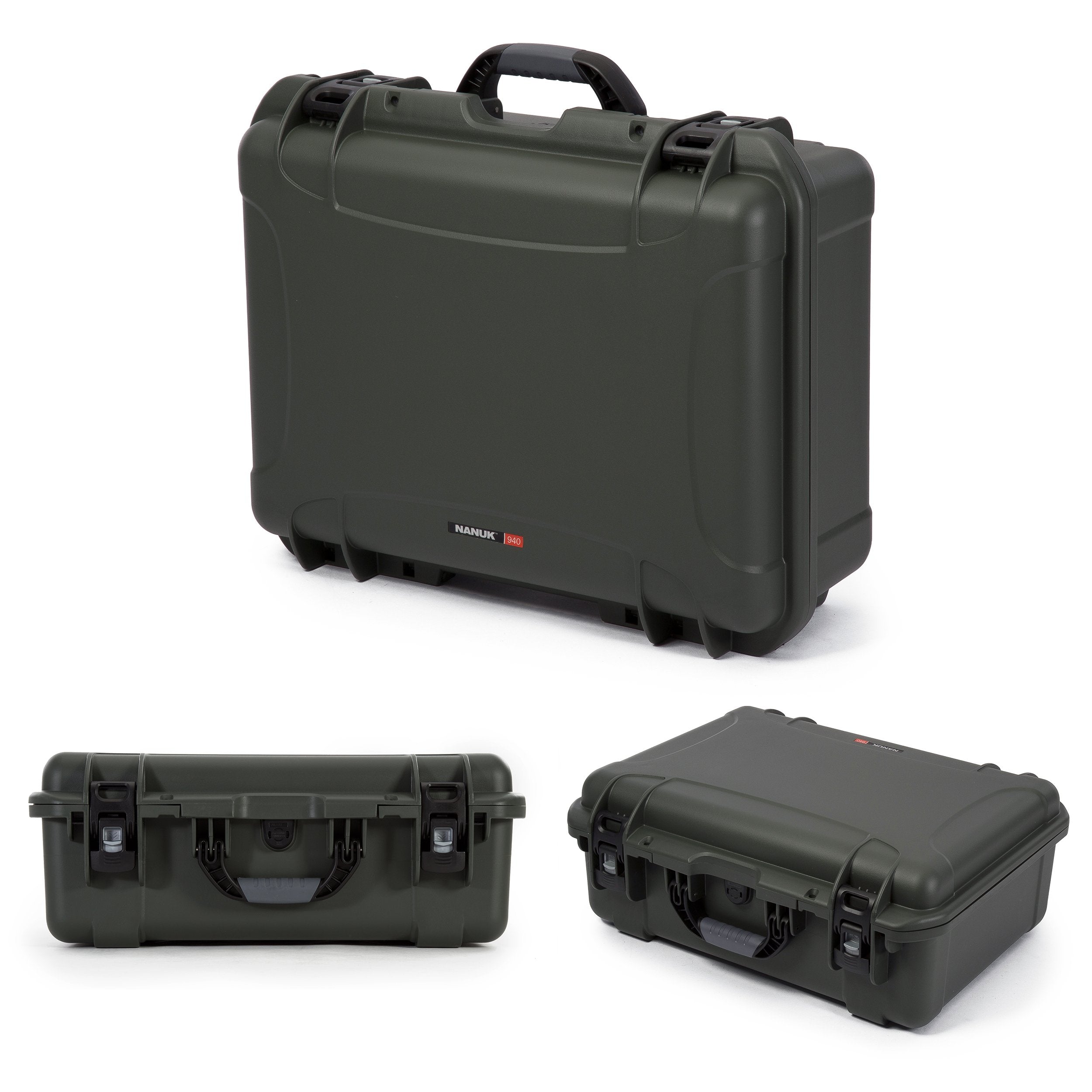 Waterproof Nanuk 940 Hard Case with Lid Organizer and Padded Divider - Olive