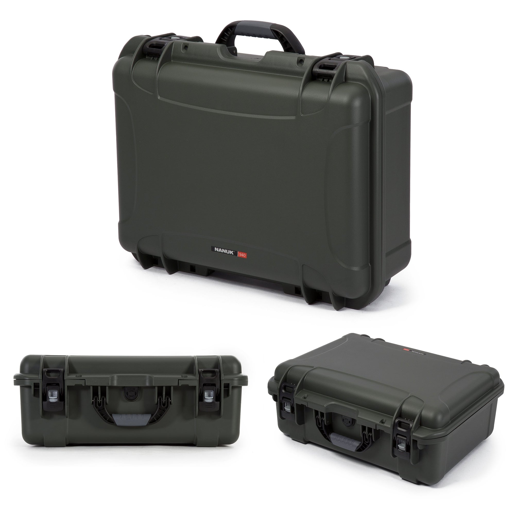Waterproof Nanuk 940 Hard Case with Lid Organizer and Padded Divider - Olive