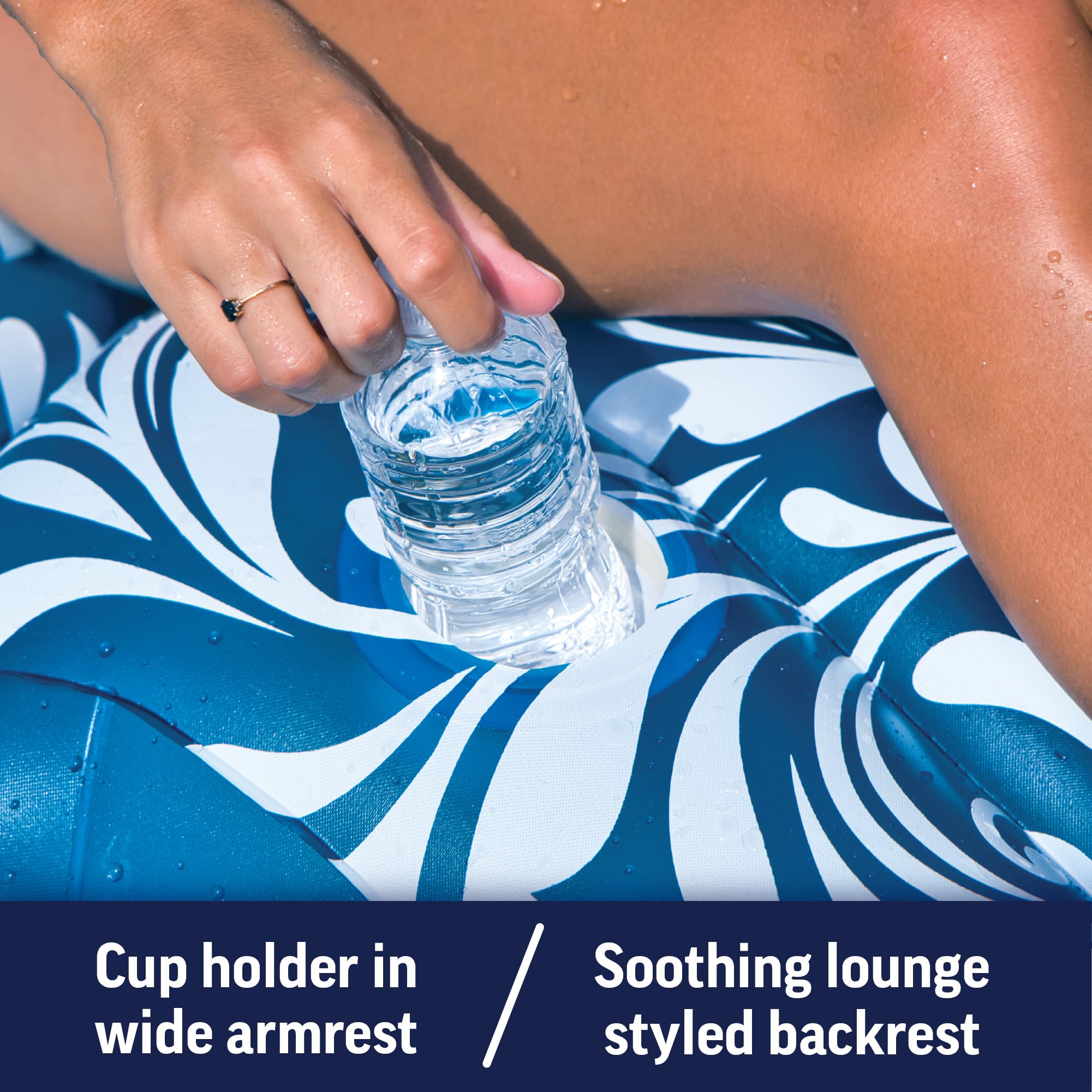 WOW Sports - Pool Float For Adults - Inflatable Lounge - Floating Pool Chair Comfotable Lounge