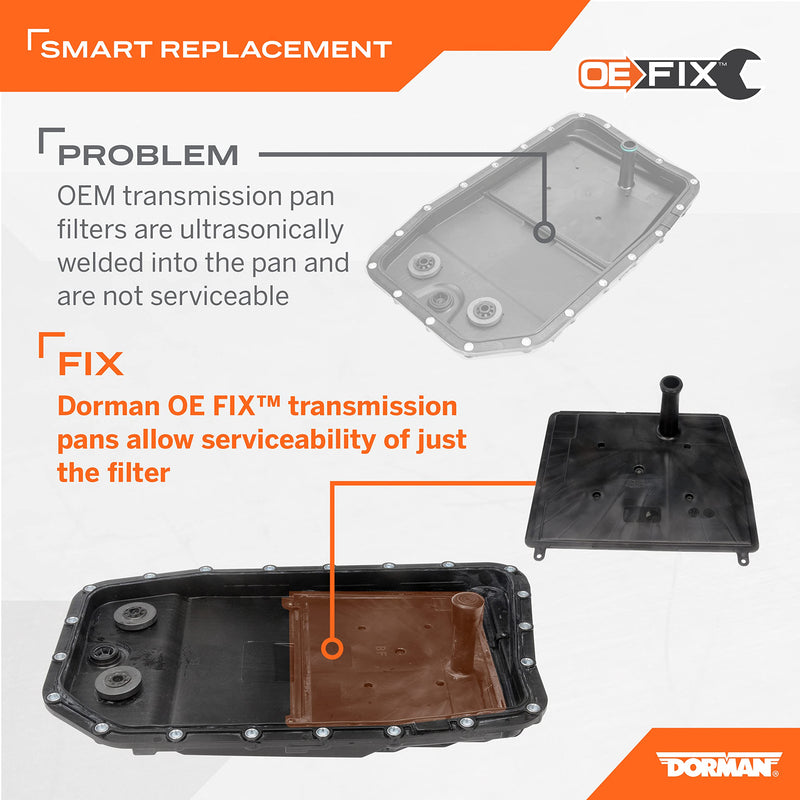 Transmission Pan Dorman 265-850 With Drain Plug, Gasket And Bolts Compatible with Select Models (OE FIX)