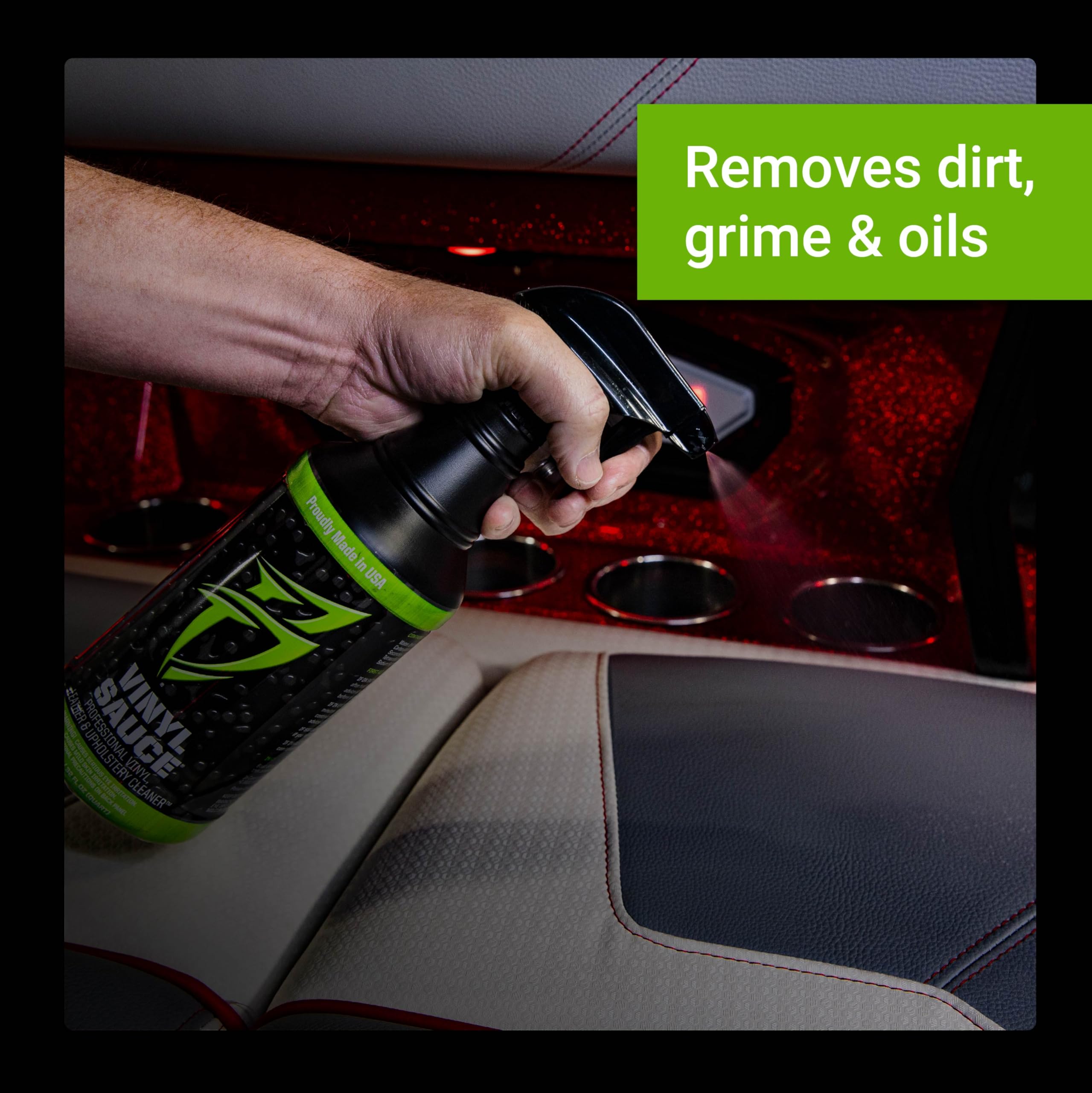 Boat Bling Vinyl Sauce VS-0128 Premium Vinyl and Leather Cleaner, Gallon Refill, Black, 1 Gallon, for Boats, RVs, Powersport Vehicles and More