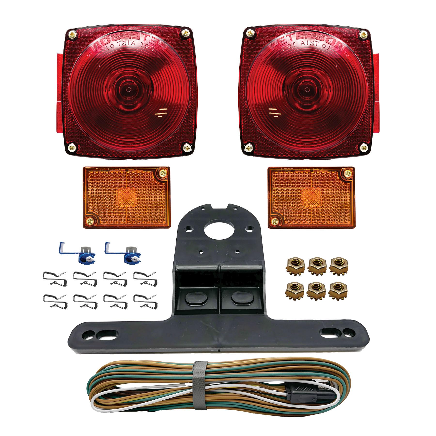 Rear Trailer Light Kit RV Designer L990, Complete Kit Under 80″, Red + White + Amber 4.75″X4.50″
