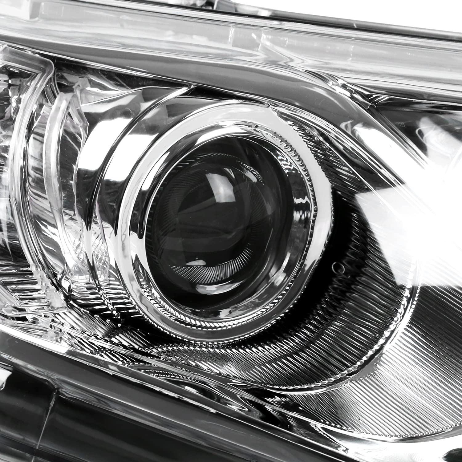 Chrome Projector Headlights SPEC-D TUNING Compatible with 2012-2014 Toyota Camry, Left + Right Pair Headlamps Assembly