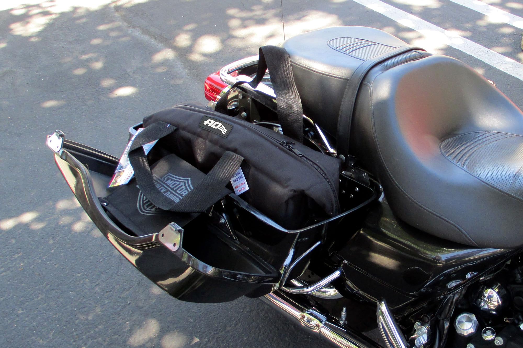 AO Coolers - Motorcycle Saddle Bags AO18MOTO Soft Cooler (15-Can Capacity), Black