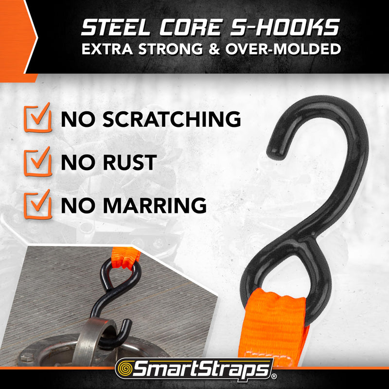 CarbonX Ratchet Tie Downs SMARTSTRAPS - 249 14' 3000lb 4 Pk