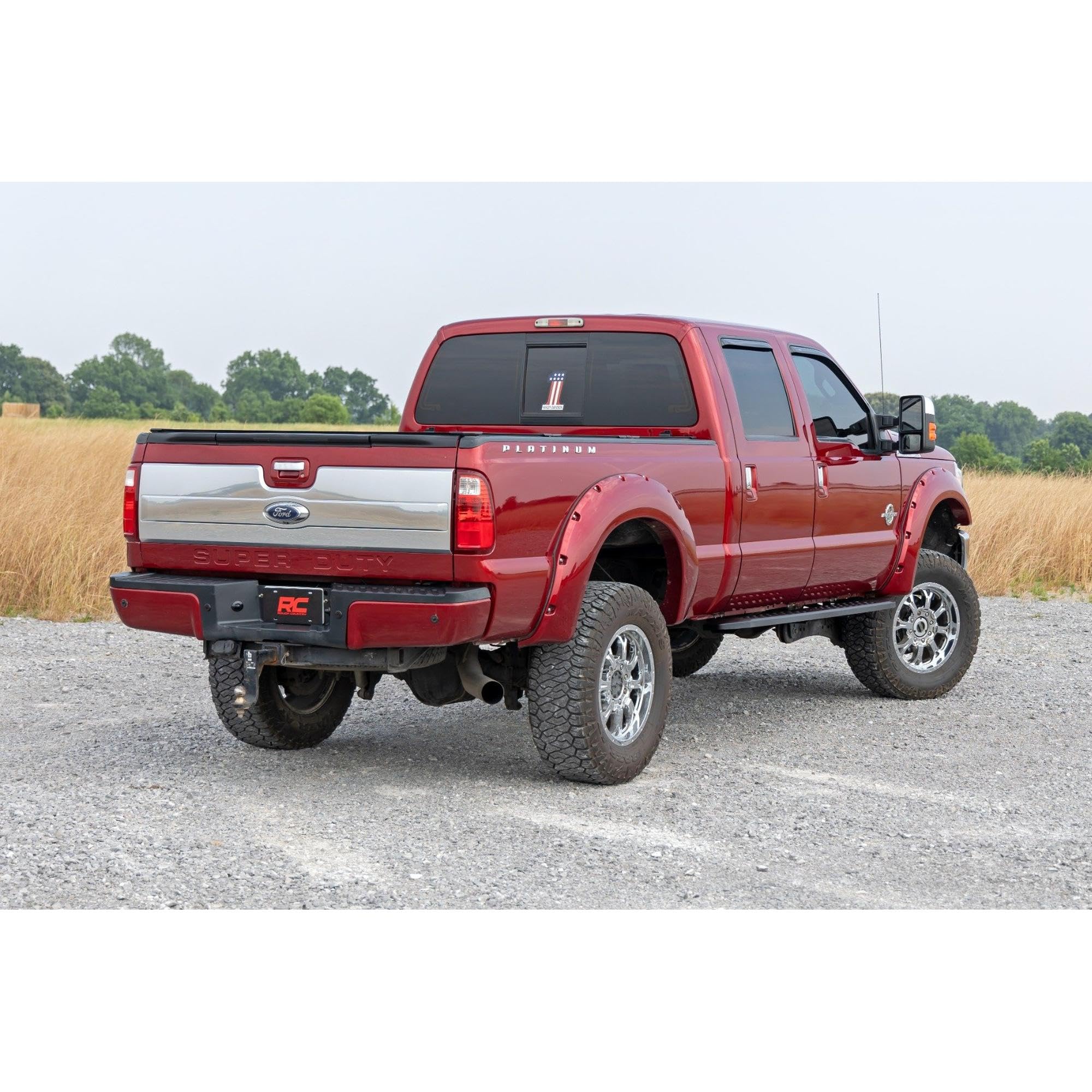 Rough Country RPT2 Running Boards for Crew Cab Ford F-250/F-350 Super Duty (2009-2016) - Sleek Profile, Non-Slip Step, Rust Resistant, Easy Install