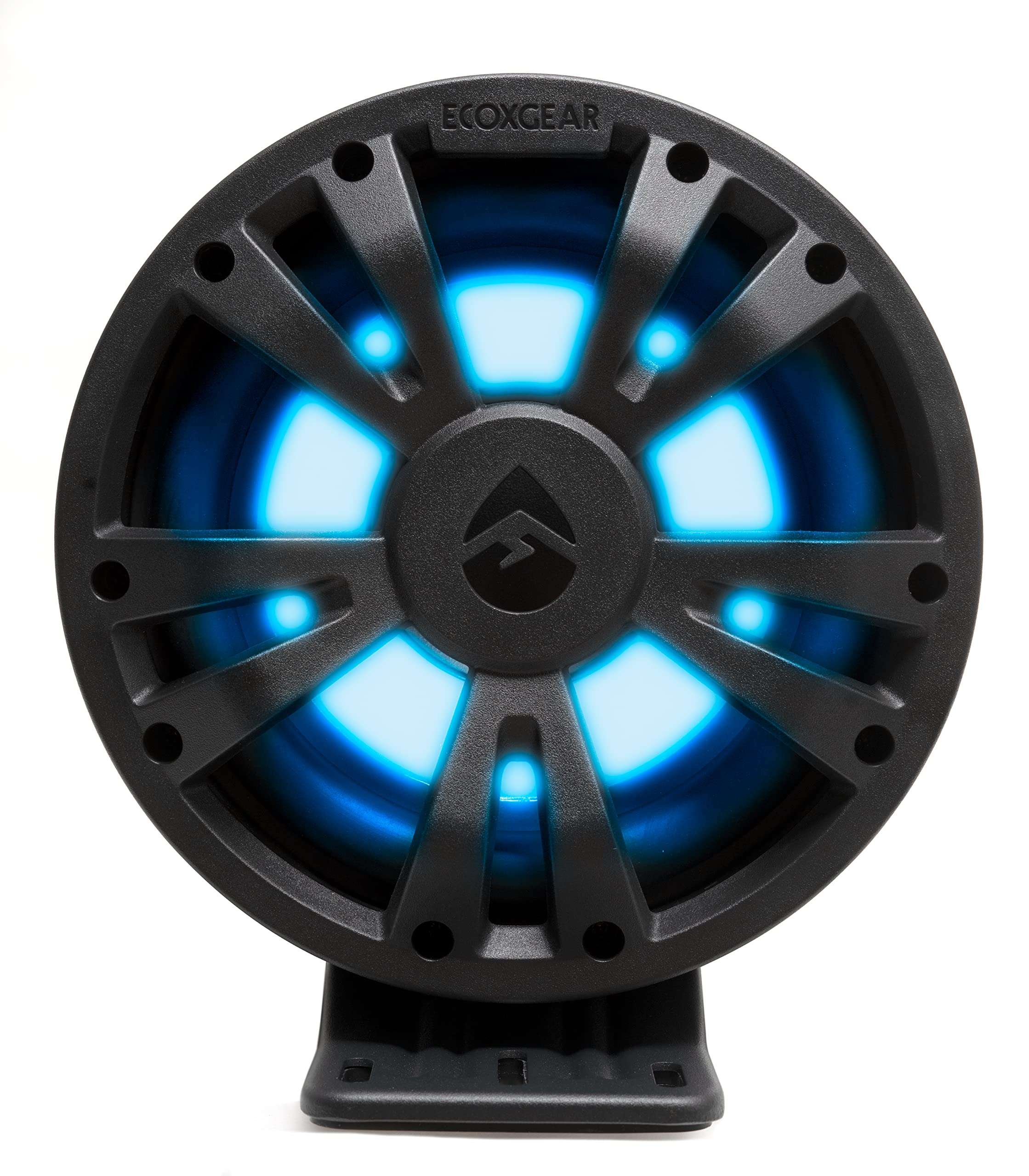 ECOXGEAR SoundExtreme ES08 Bluetooth Waterproof LED Backlit 8-inch Loaded Subwoofer Enclosure with Built-in 500-Watt Amplifier and Wired Remote Gain Control Included (Black)