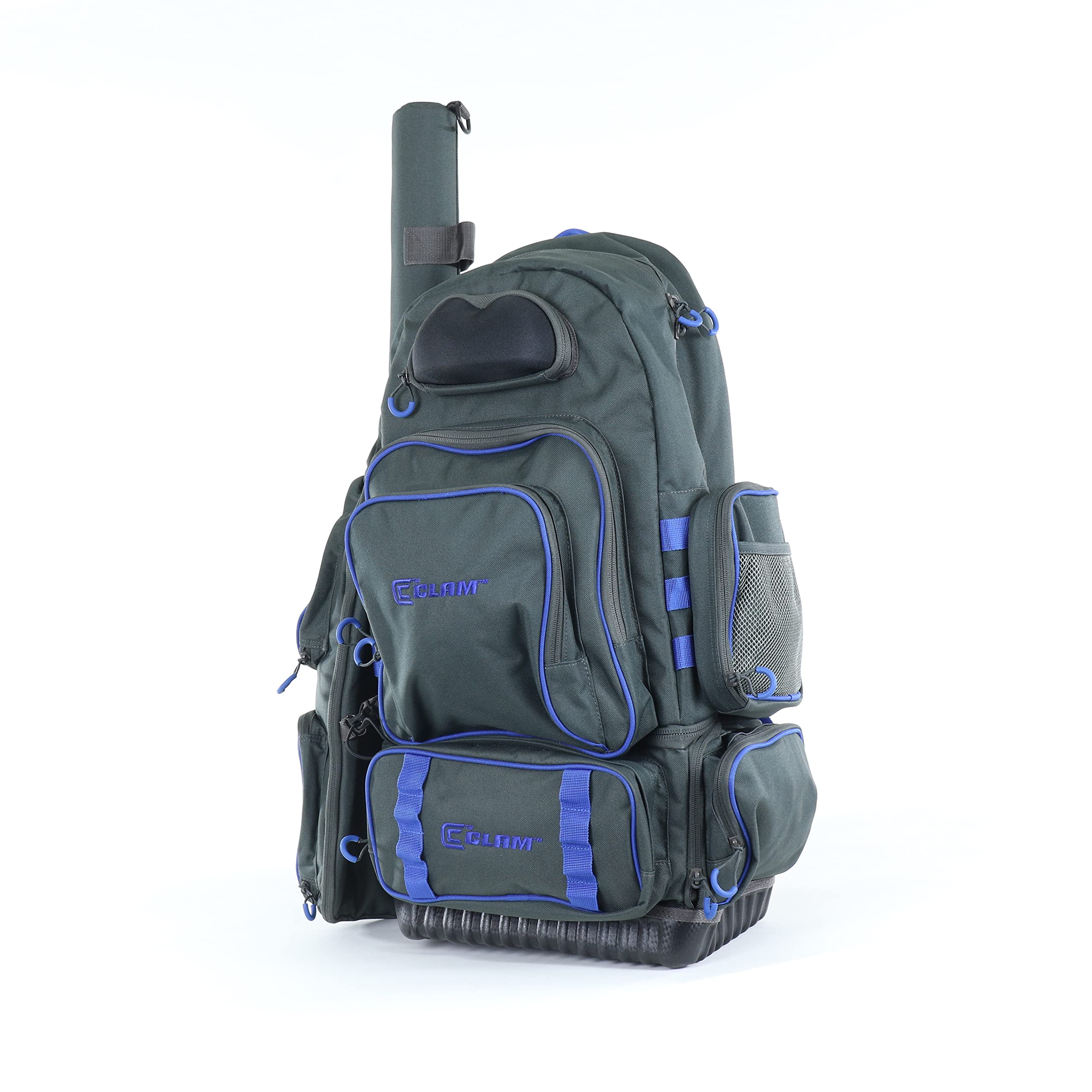 Ultimate Ice Fishing Backpack CLAM – Heavy-Duty 600D Shell, Rod & Tackle Storage, Fits Vexilar & Electronics for Ice Anglers