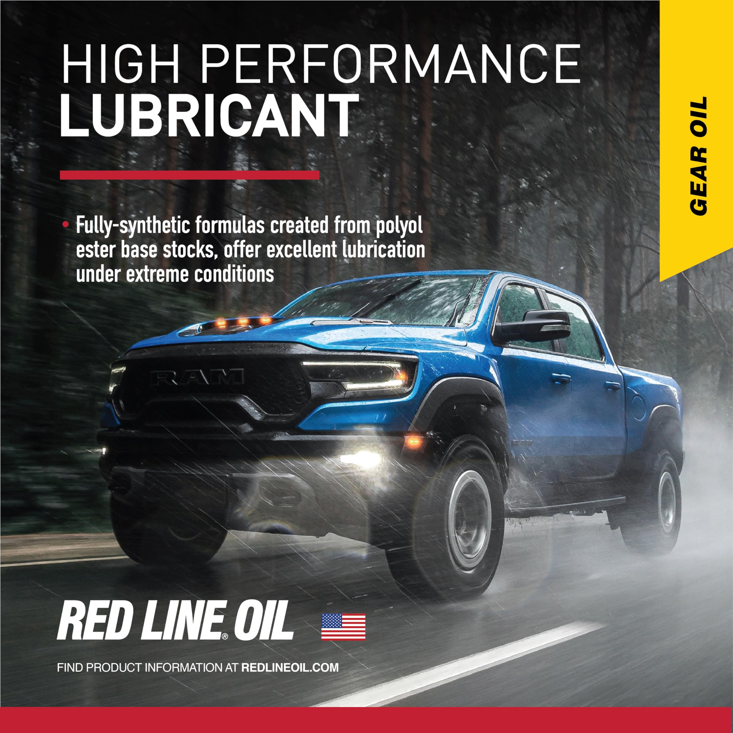 75W140 Red Line 57918 GL-5 Synthetic Gear Oil for Hypoid Limited Slip Differentials - 55 Gallon Drum
