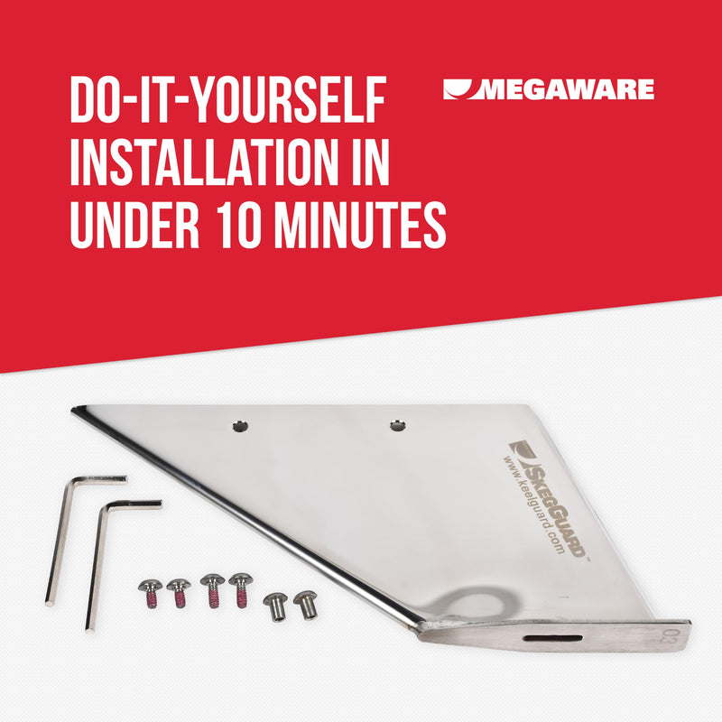 KEELGUARD MEGAWARE 27291 SKEGGUARD Fits Yamaha 75-90hp 4 St 2017-Present, 115-130hp 2 & 4 Stroke 1994-Pres (No P/B Series) 316 Marine-Grade Stainless Steel Guard Protector with Drain Prevent Damage