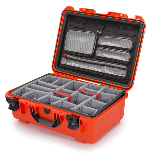 Waterproof Nanuk 940 Hard Case with Lid Organizer and Padded Divider - Orange