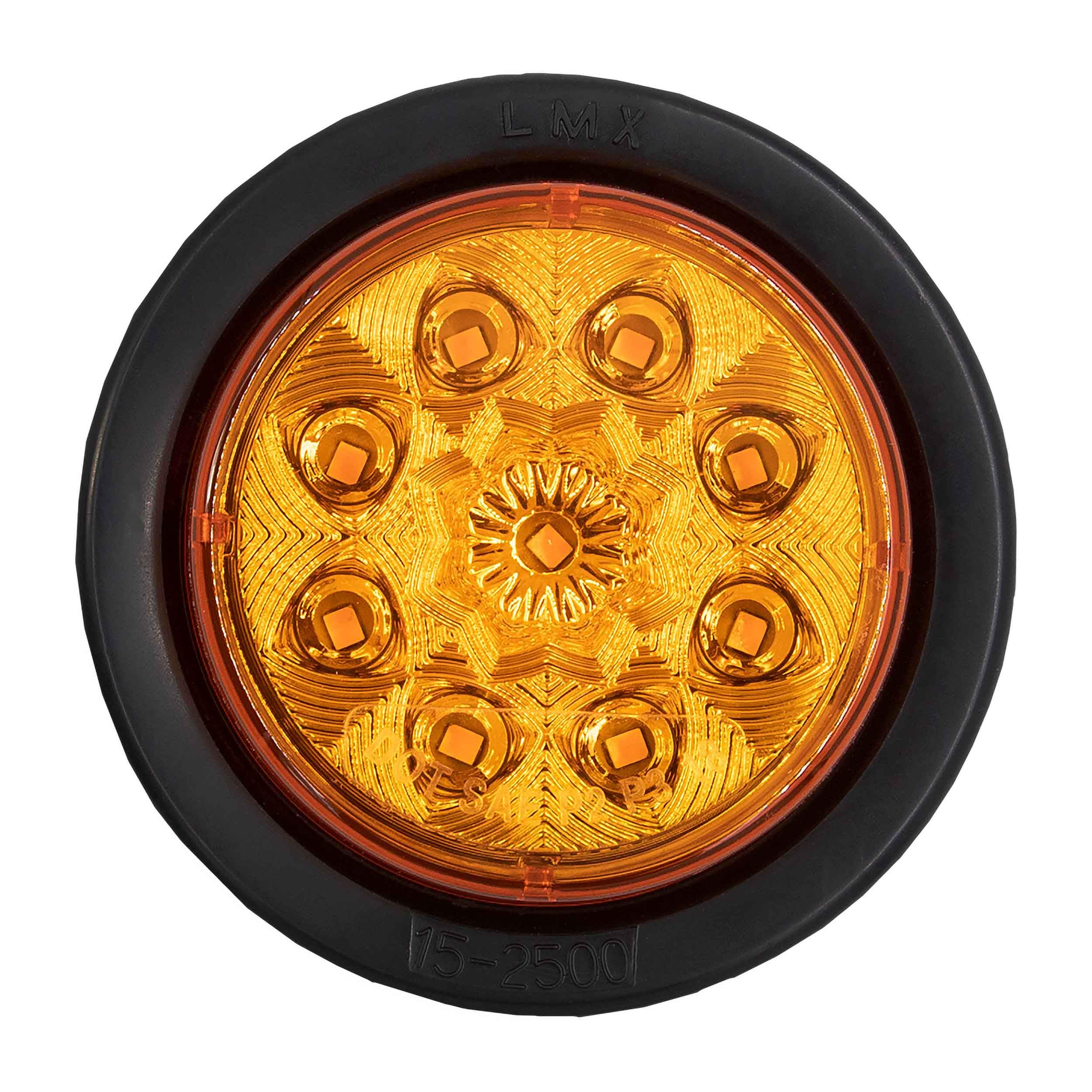 2.5 Inch Round Heise Marker/Clearance Light with Grommet - Amber, Round Marker/Clearance Light (HE-TR2502)