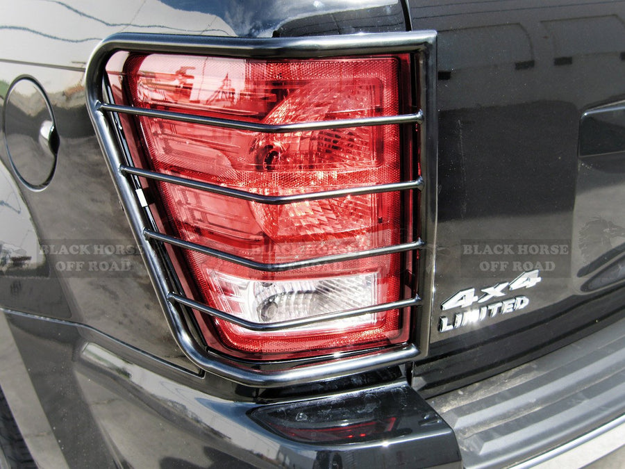 Tail Light Guards Black Horse Compatible with 2002-2007 Jeep Liberty-7G086106A