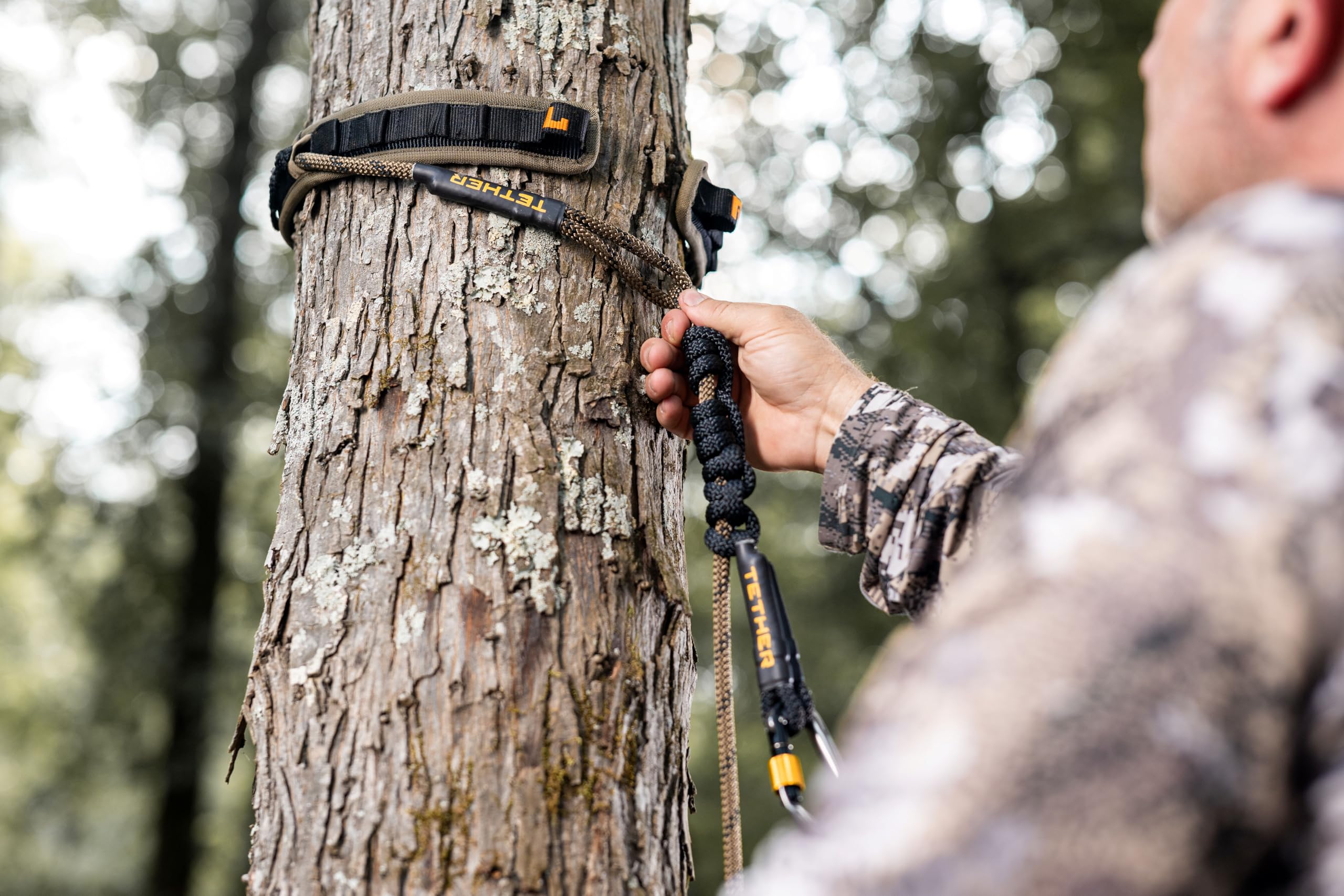 Hunter Safety System Single SlapStrap: Rope Management System for Saddle Hunting and Tree Stand Safety – Secure Lineman’s and Tether Rope with MOLLE Loops, Gear Storage & Included Pouch