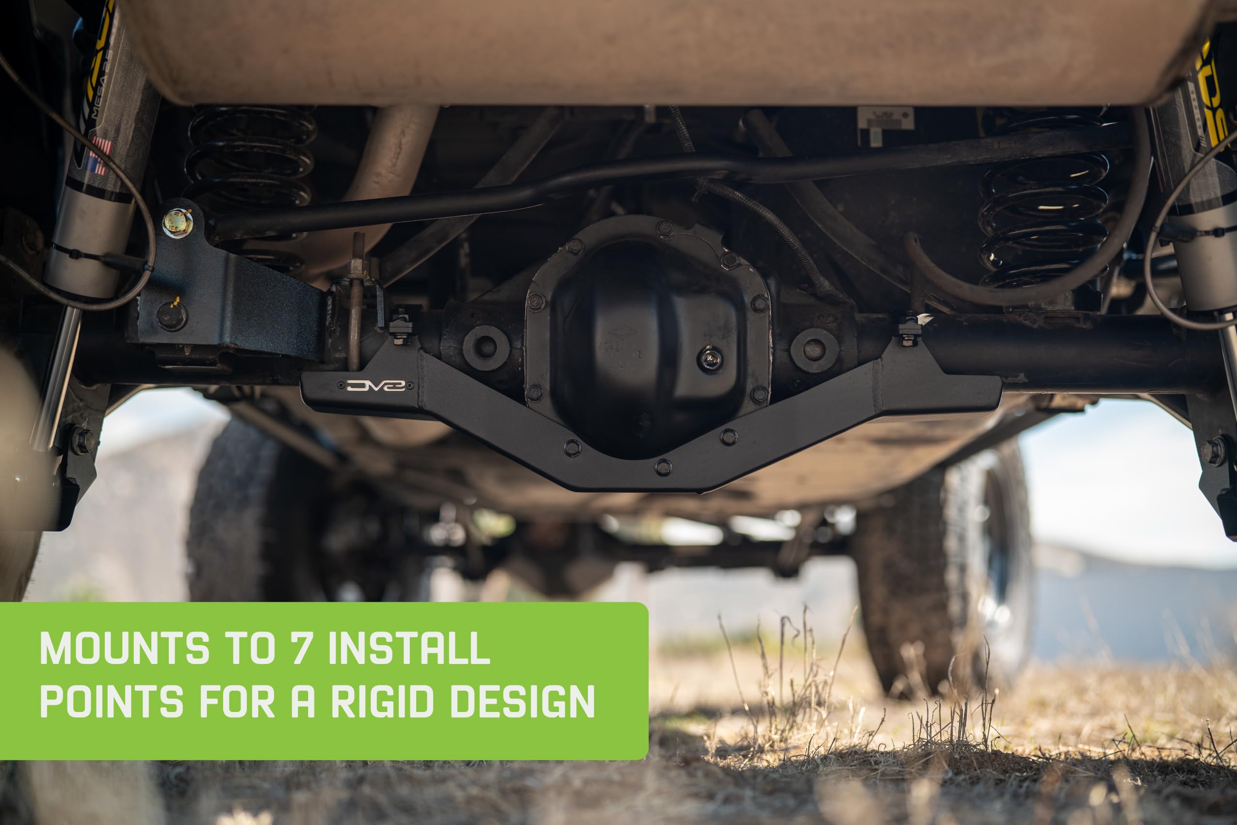 Rear Differential Skid Plate DV8 Offroad for 2007-2018 Jeep Wrangler JK w/Dana 44 Rear Axle | Pinion Skid Prevents Oil Leaks & Getting Hung Up on Rocks | Rigid Design | Steel | Powder Coated Finish