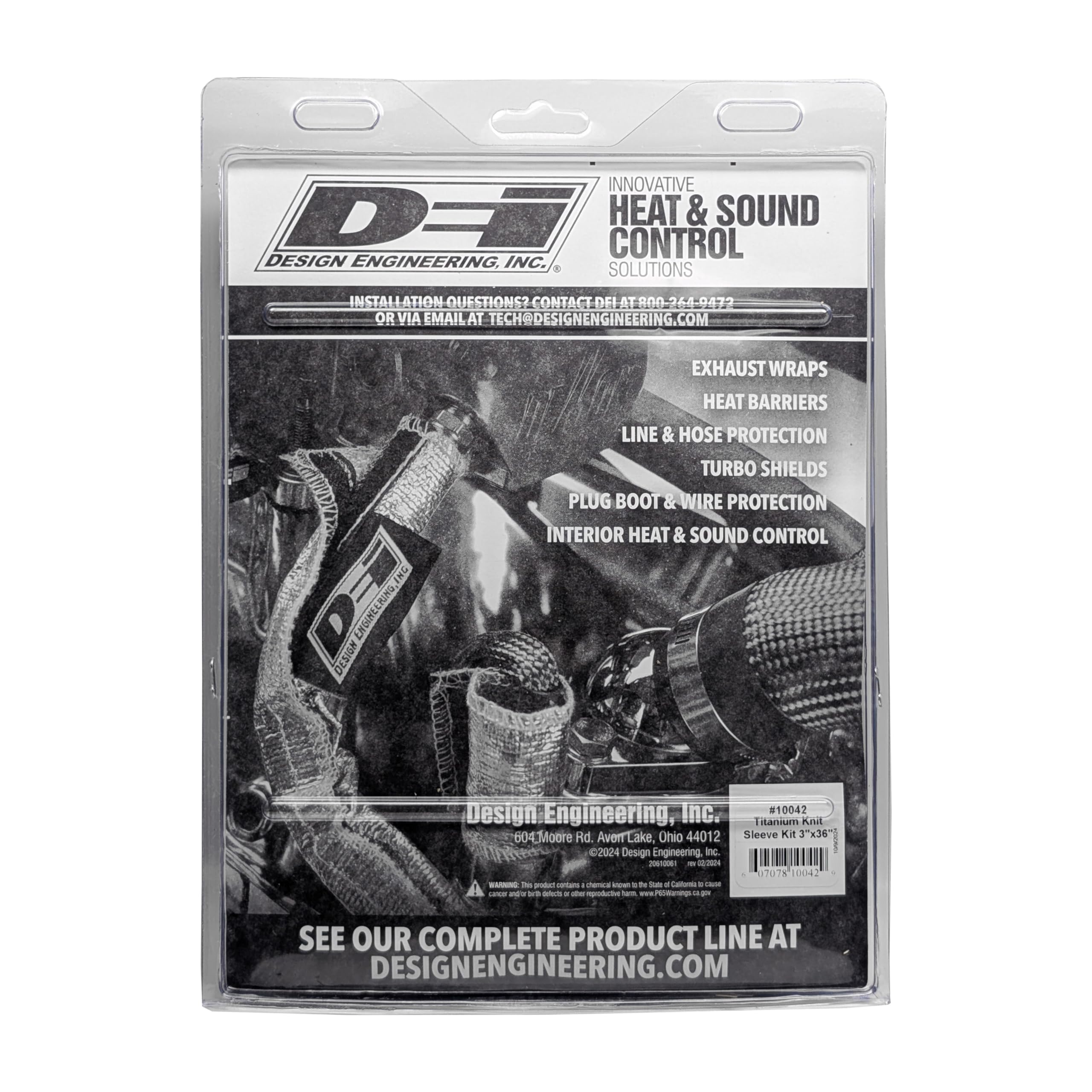 10042 Design Engineering 3" x 36" Titanium Knit Exhaust Sleeve with Locking Ties & Tool