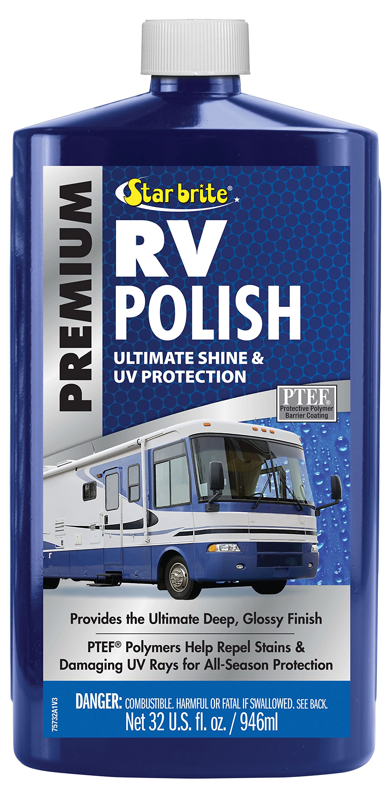 Premium STAR BRITE RV Polish - Ultimate Protection for Fiberglass, Painted Surfaces & Metals 32 OZ (075732PW)