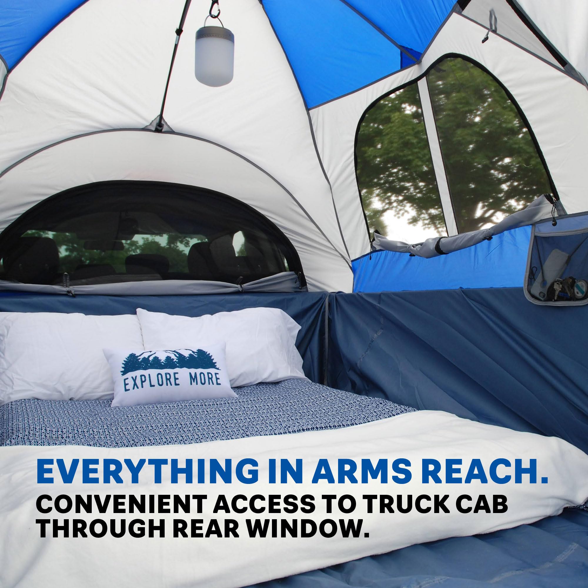 Sportz Napier Truck Tent | Pickup Truck Bed Camping Tent | Full Rainfly | Sturdy and Spacious 2-Person Truck Tent | Easy 15-Minute Setup | Blue/Gray